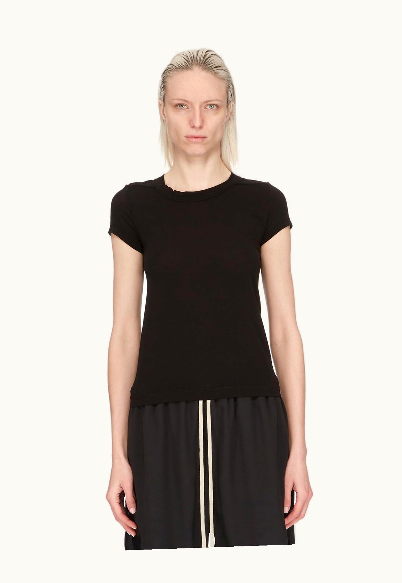 Rick Owens Rick Owens SS24 Lido Cropped Level T In Black Heavy Stretch Cupro Jersey