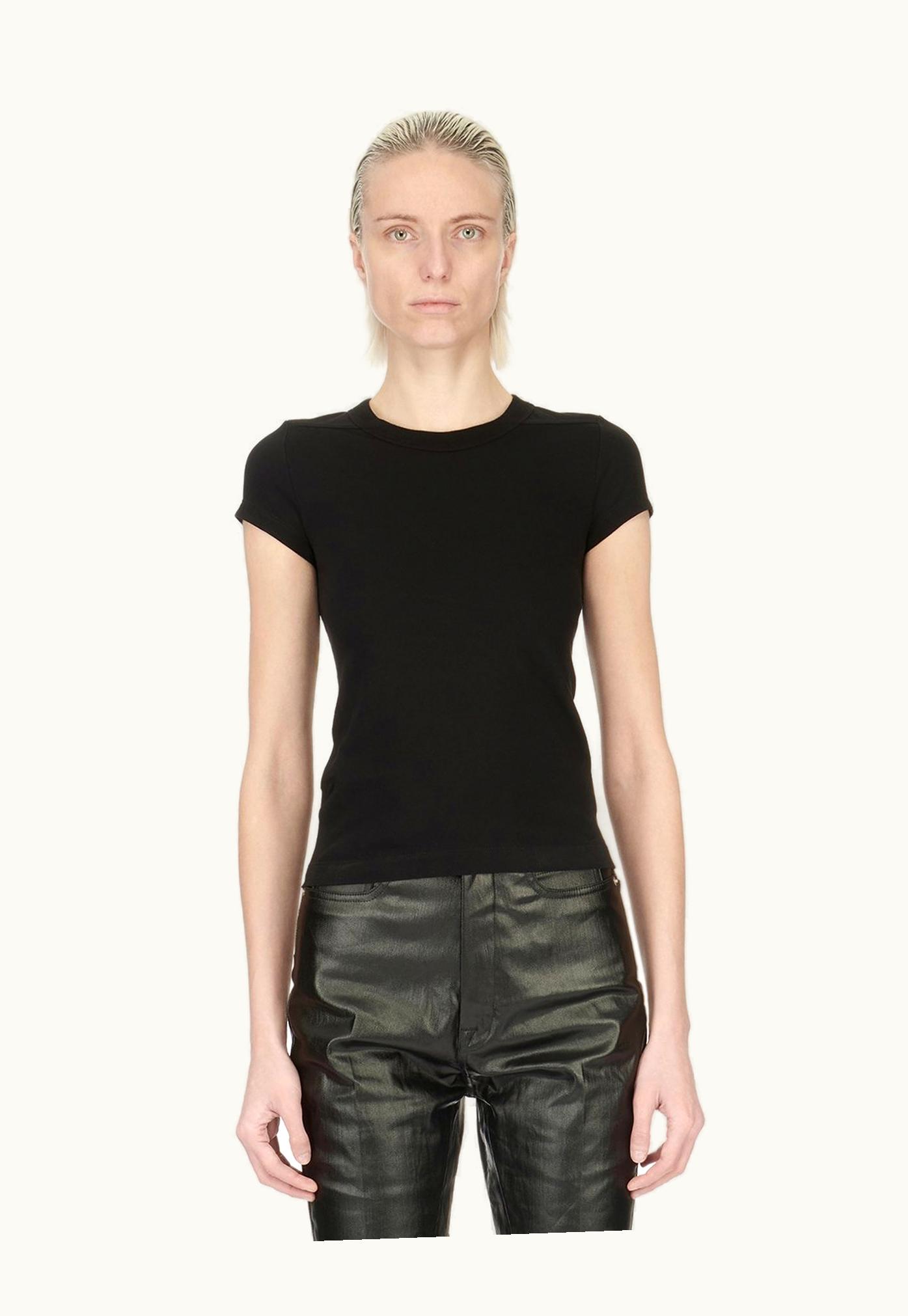 Rick Owens Rick Owens SS24 Lido Cropped Level T In Black Classic Cotton Jersey