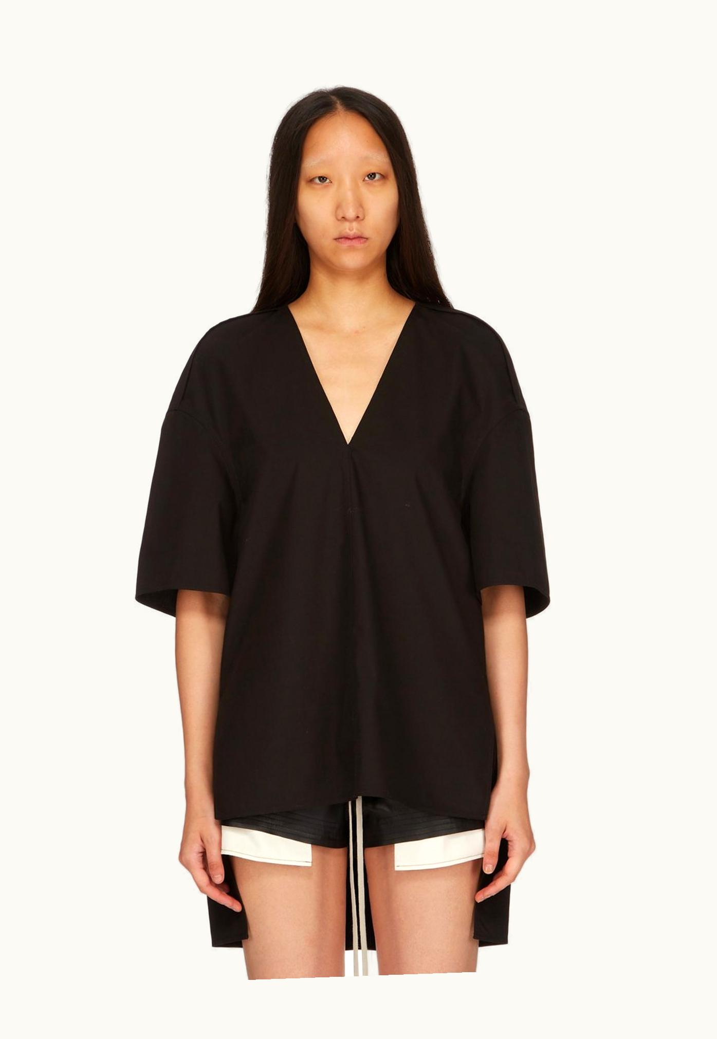 Rick Owens Rick Owens SS24 Lido Island Top In Black Cotton Poplin