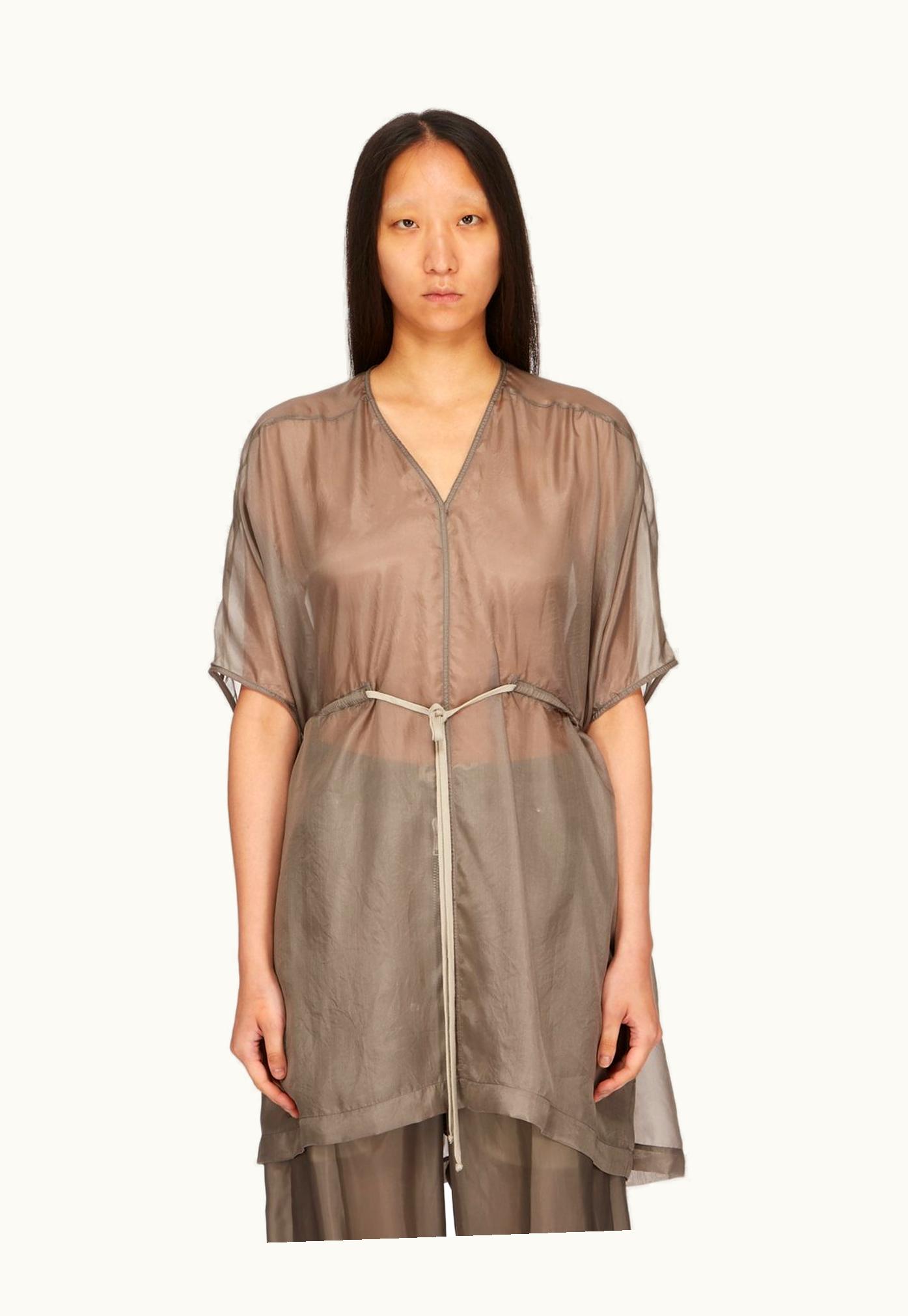 Rick Owens Rick Owens SS24 Lido Sail Tunic In Dust Washed Silk Habotai