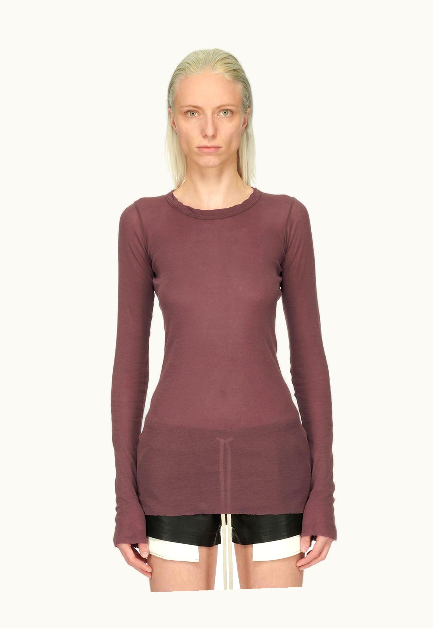 Rick Owens Rick Owens FW23 Luxor Rib Ls T In Amethyst Purple Mini Rib Jersey