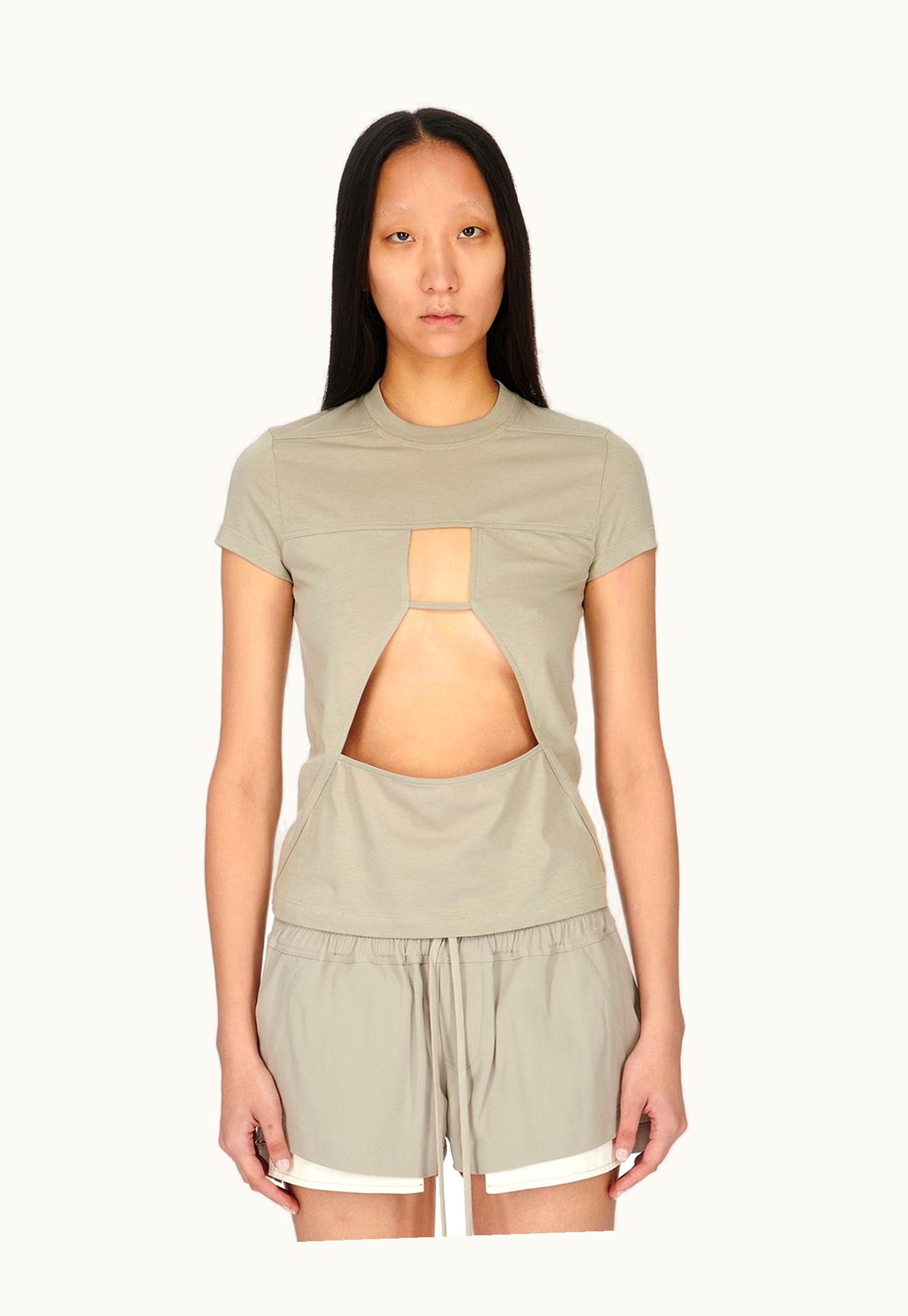 Rick Owens Rick Owens FW23 Luxor Combo Jersey T In Pearl Classic Cotton Jersey