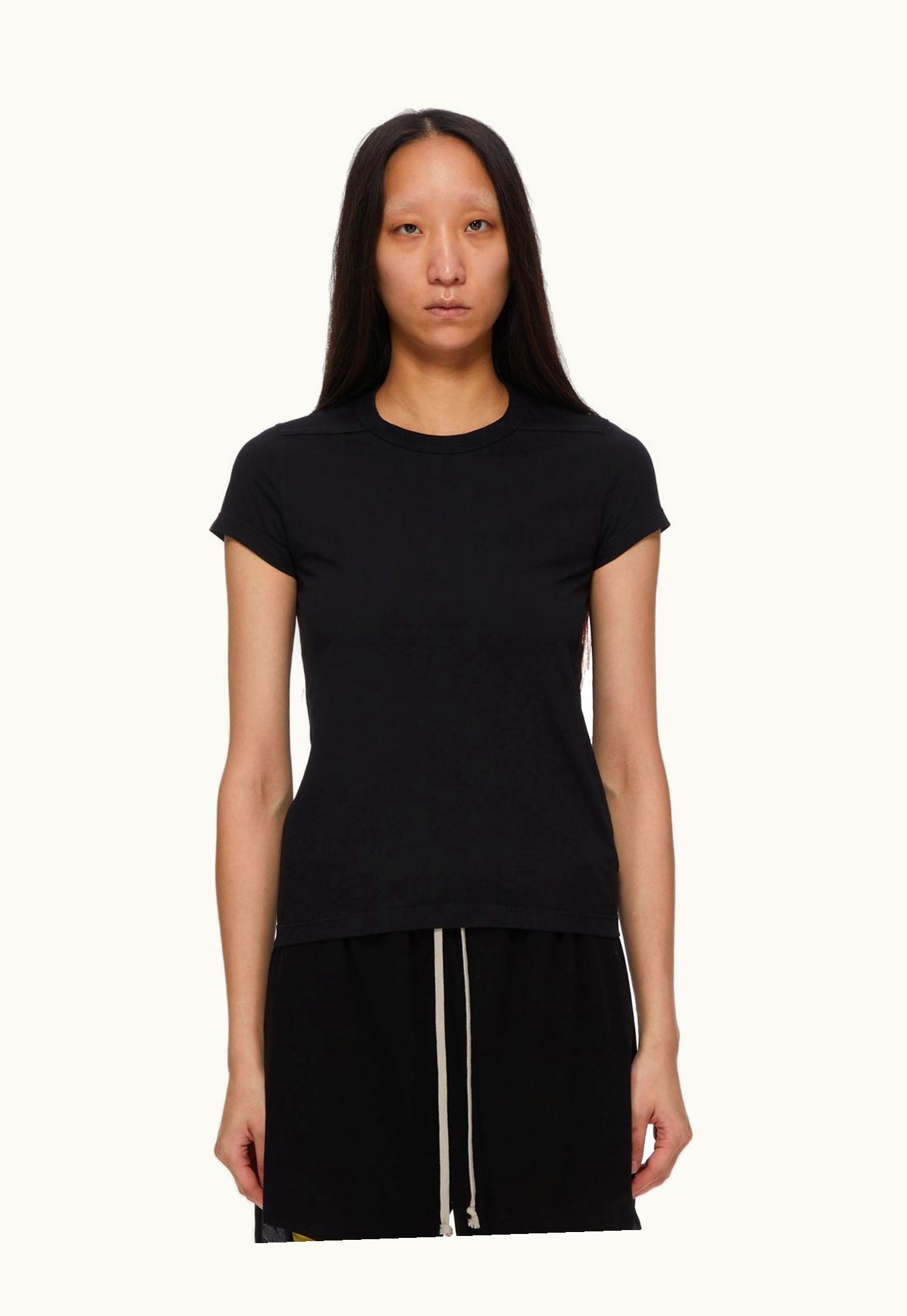 Rick Owens Rick Owens FW23 Luxor Cropped Level T In Black Classic Cotton Jersey
