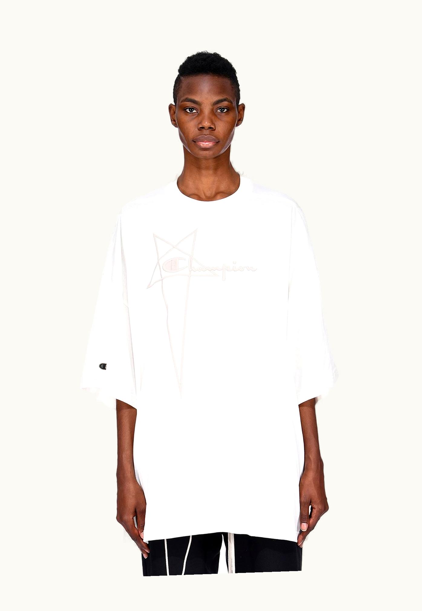 Rick Owens Champion X Rick Owens Tommy T Organic Cotton Jersey Tee in Milk White
