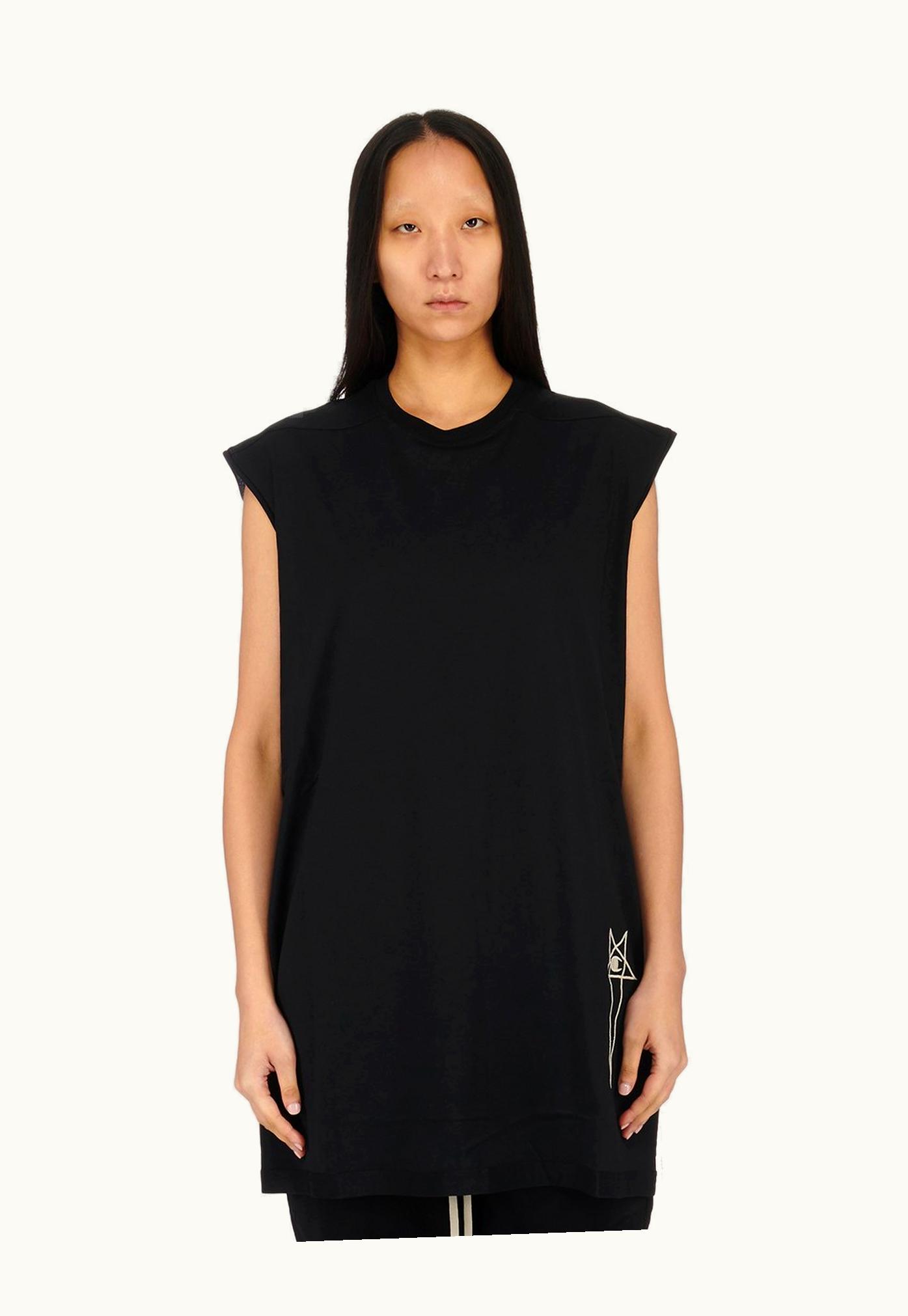 Rick Owens Champion X Rick Owens Tarp T In Black Medium Weight Cotton Jersey