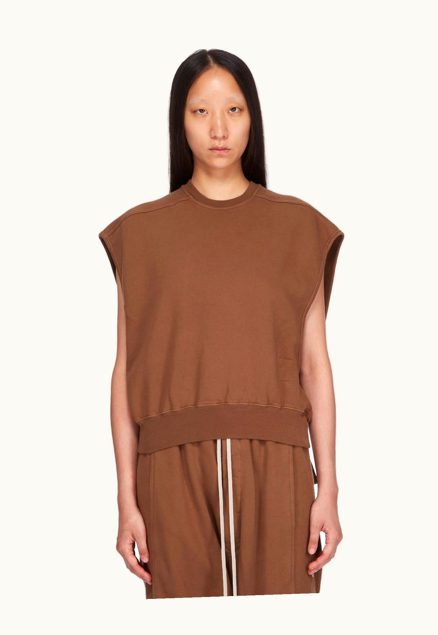 Rick Owens Rick Owens DRKSHDW SS24 Lido Sl Tatlin Sweat In Khaki Brown Furka Heavy Sweatshirt