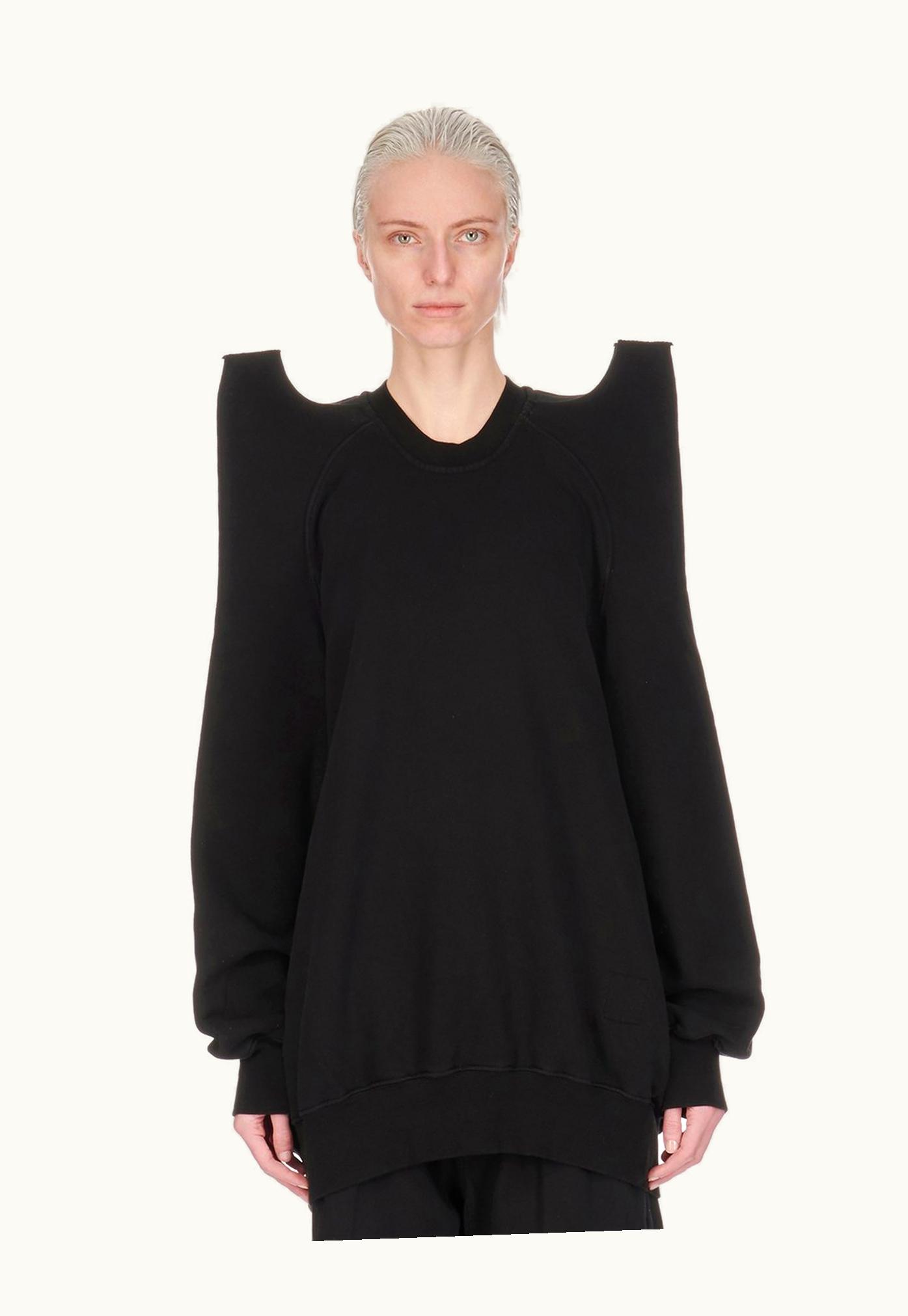 Rick Owens Rick Owens DRKSHDW SS24 Lido Tecsweat In Black Furka Heavy Sweatshirt