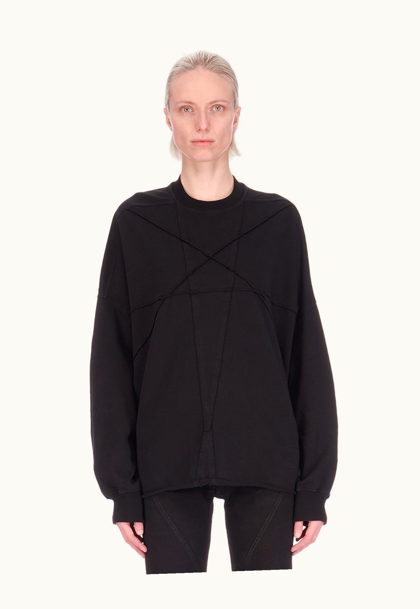 Rick Owens Rick Owens DRKSHDW SS24 Lido Crater T In Black Compact Heavy Cotton Jersey