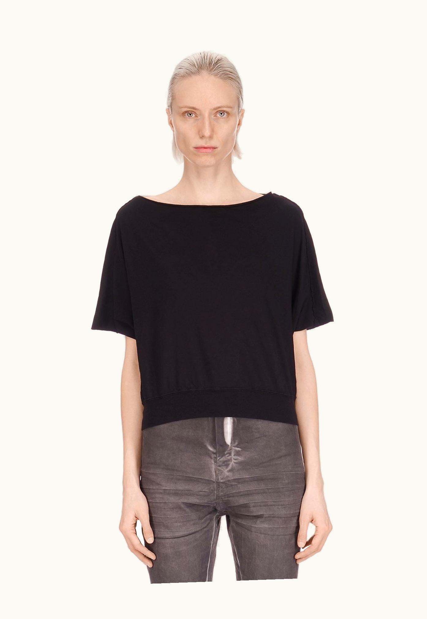 Rick Owens Rick Owens DRKSHDW SS24 Lido Dagger Top In Black Medium Weight Cotton Jersey