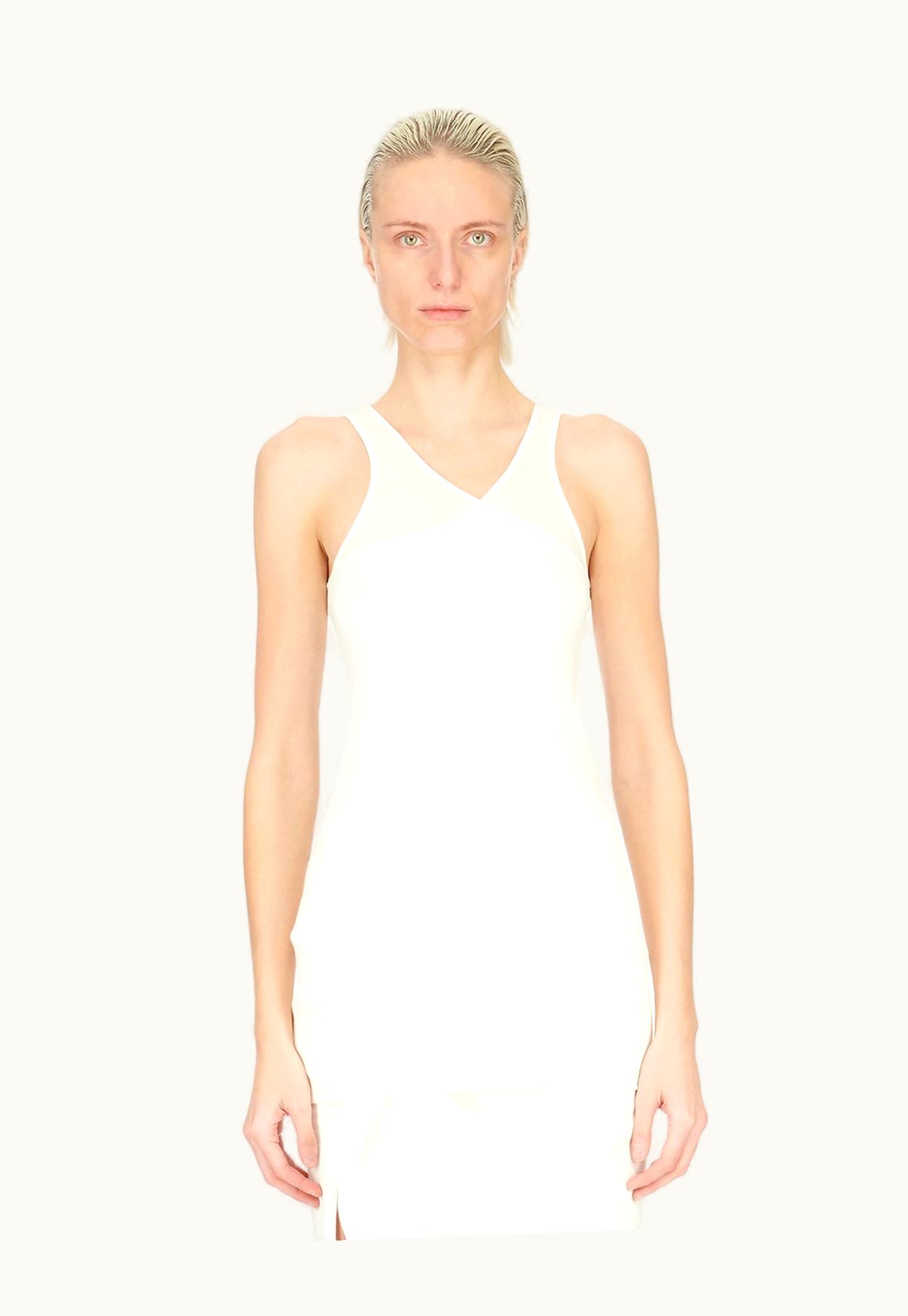 Rick Owens Rick Owens DRKSHDW LUXOR Basic Tank Cropped In Milk Organic Cotton Gauze Jersey