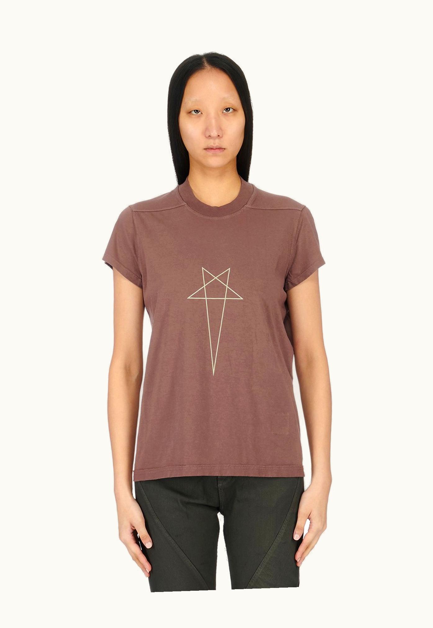 Rick Owens Rick Owens FW23 Luxor Small Level T In Mauve And Pearl Medium Weight Cotton Jersey