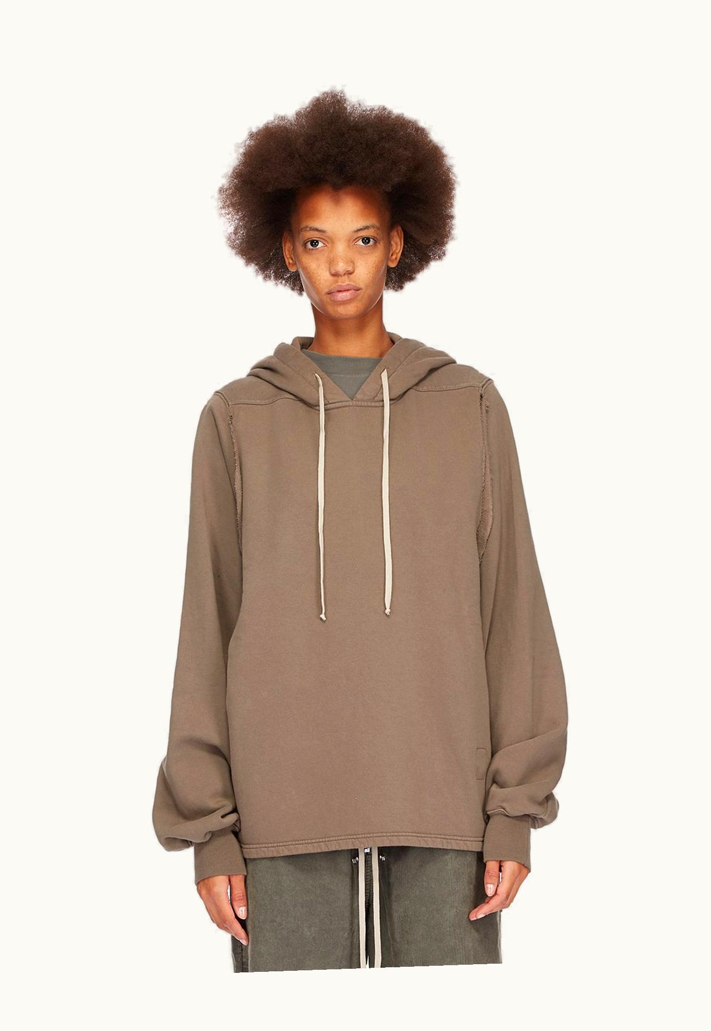 Rick Owens Rick Owens DRKSHDW FW23 Luxor Cape Sleeve Jumbo Hoodie In Dust Furka Heavy Sweatshirt