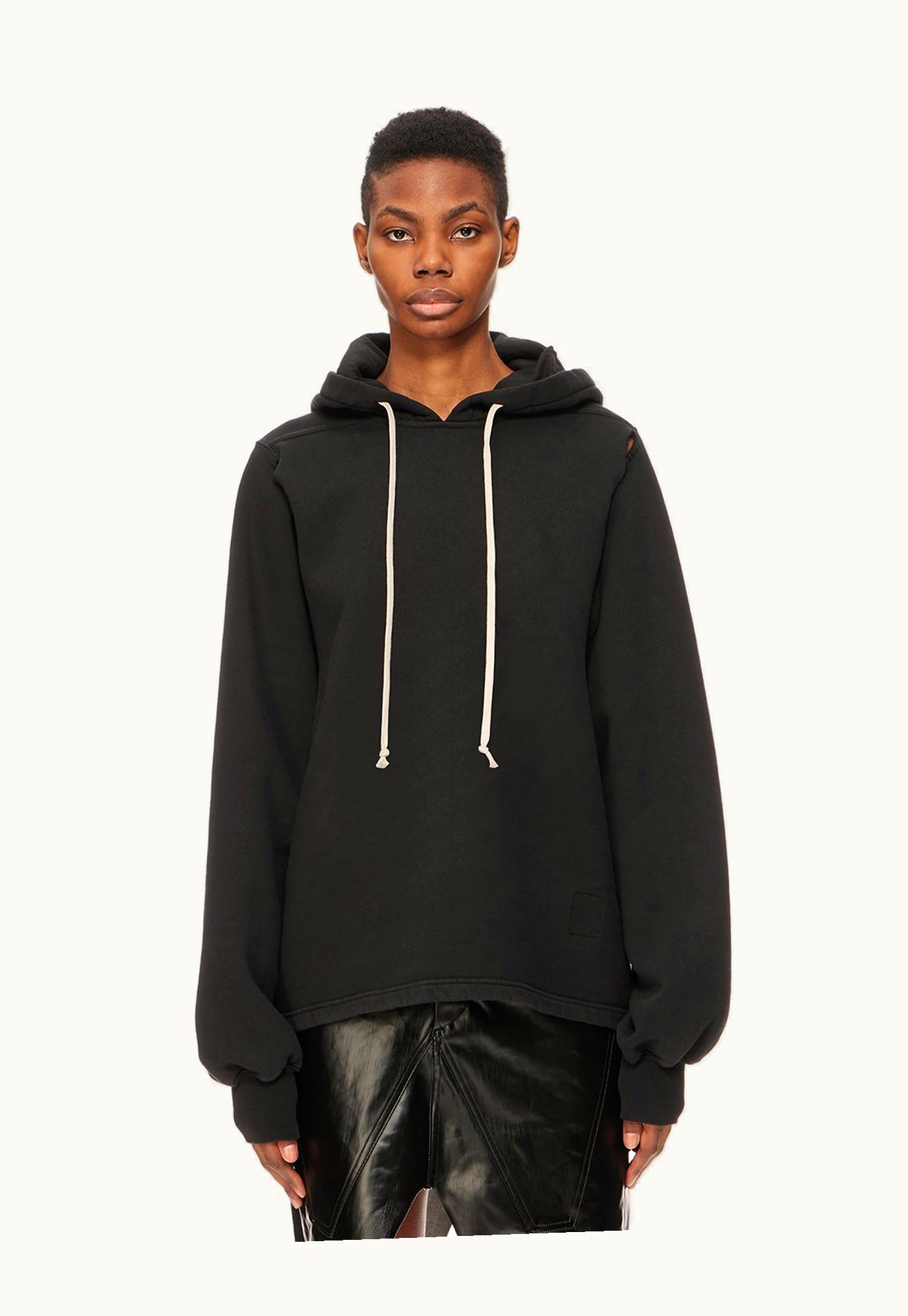 Rick Owens Rick Owens DRKSHDW FW23 Luxor Cape Sleeve Jumbo Hoodie In Compact Heavy Cotton Jersey