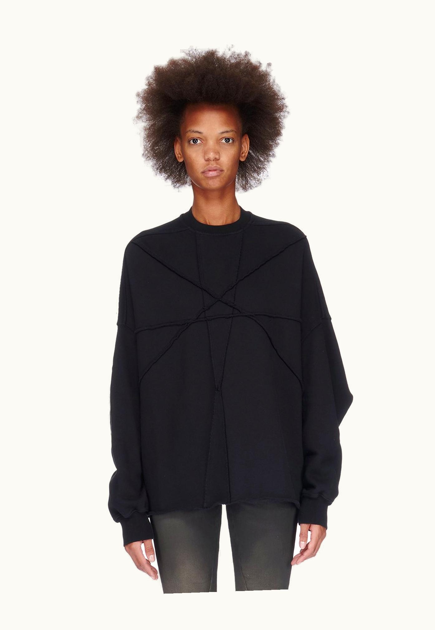Rick Owens Rick Owens DRKSHDW FW23 Luxor Crater T In Black Furka Heavy Sweatshirt