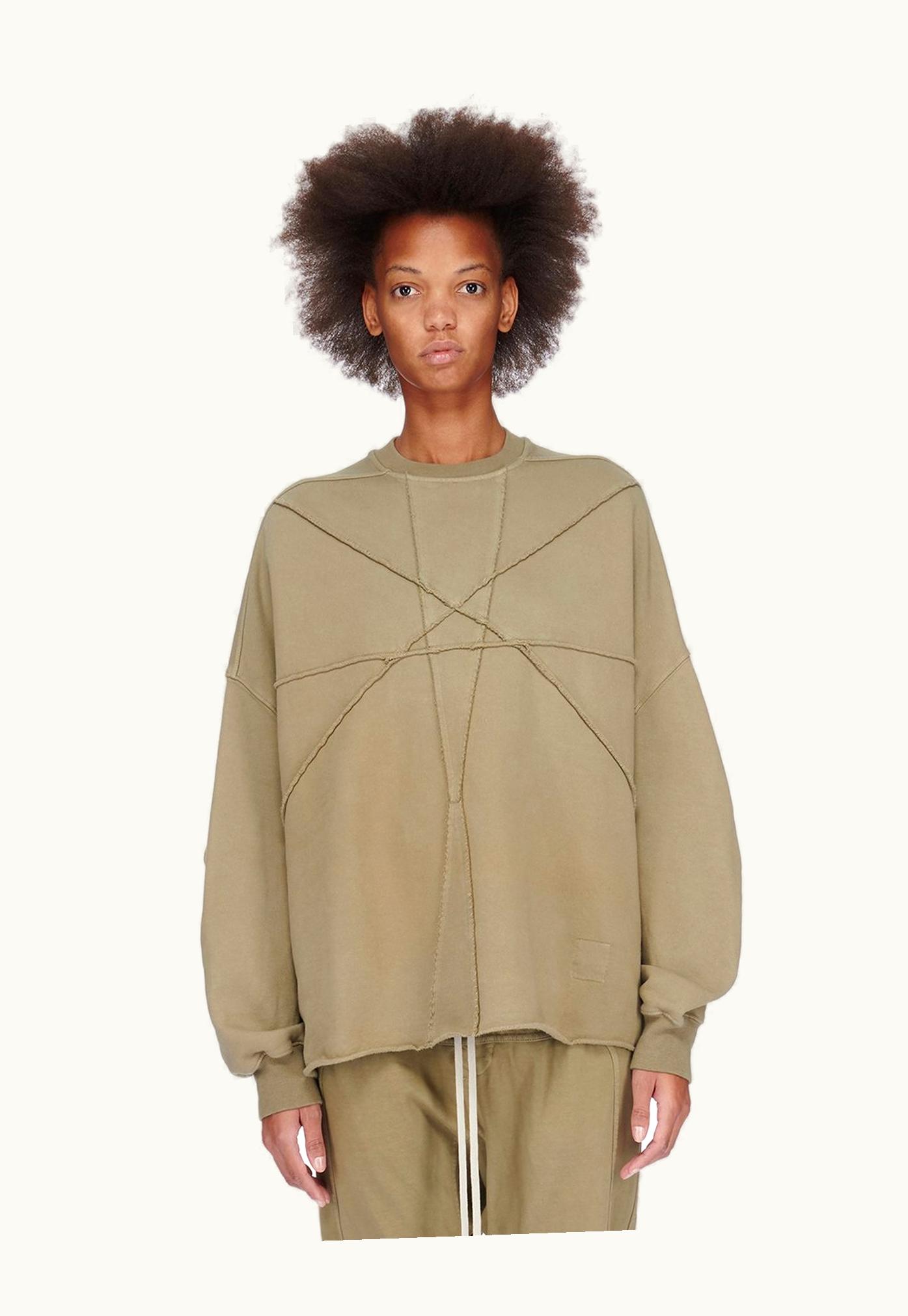 Rick Owens Rick Owens DRKSHDW FW23 Luxor Crater T In Pale Green Furka Heavy Sweatshirt