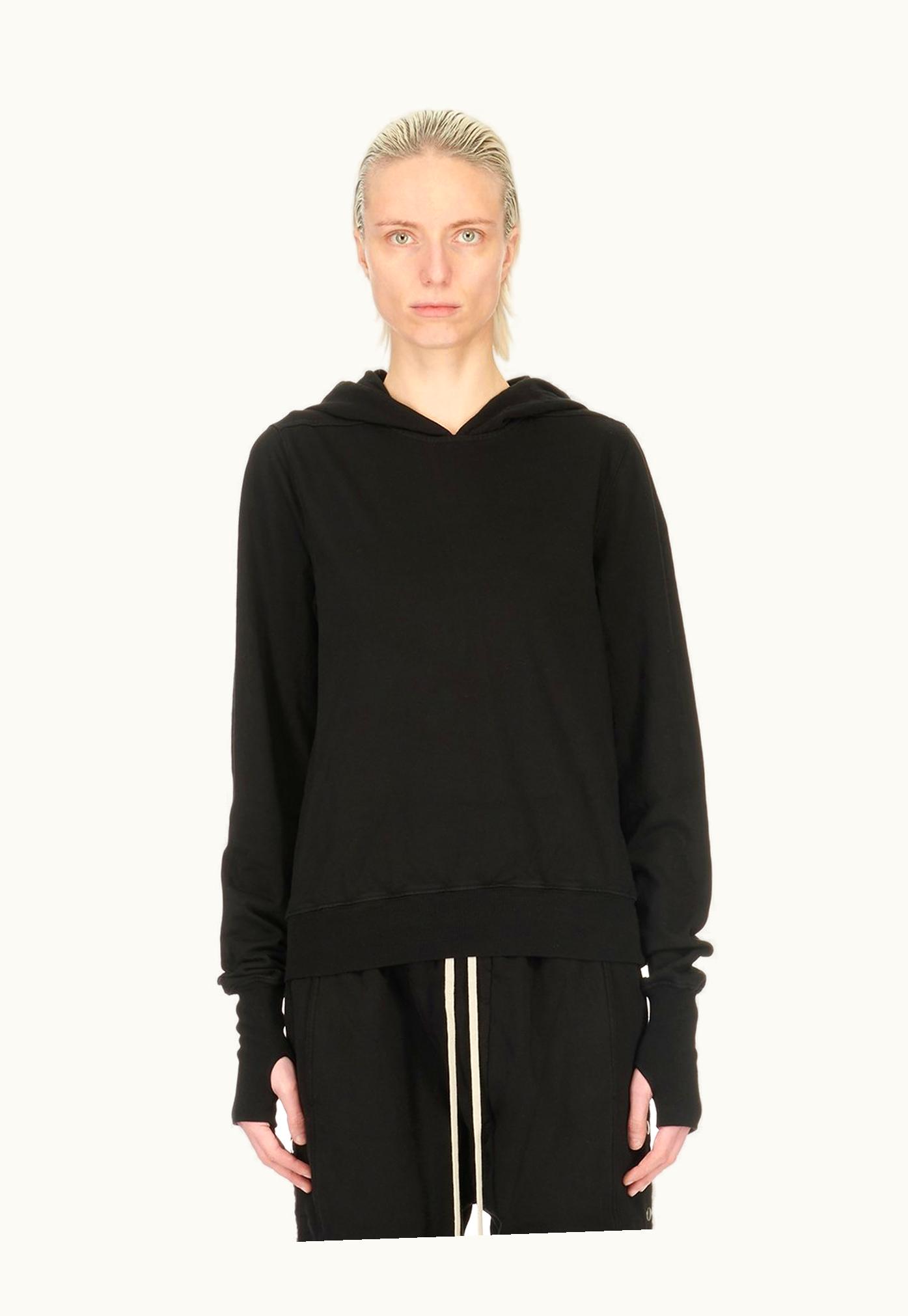 Rick Owens Rick Owens DRKSHDW FW23 Luxor Gauntlet Granbury Hoodie In Compact Heavy Cotton Jersey Black