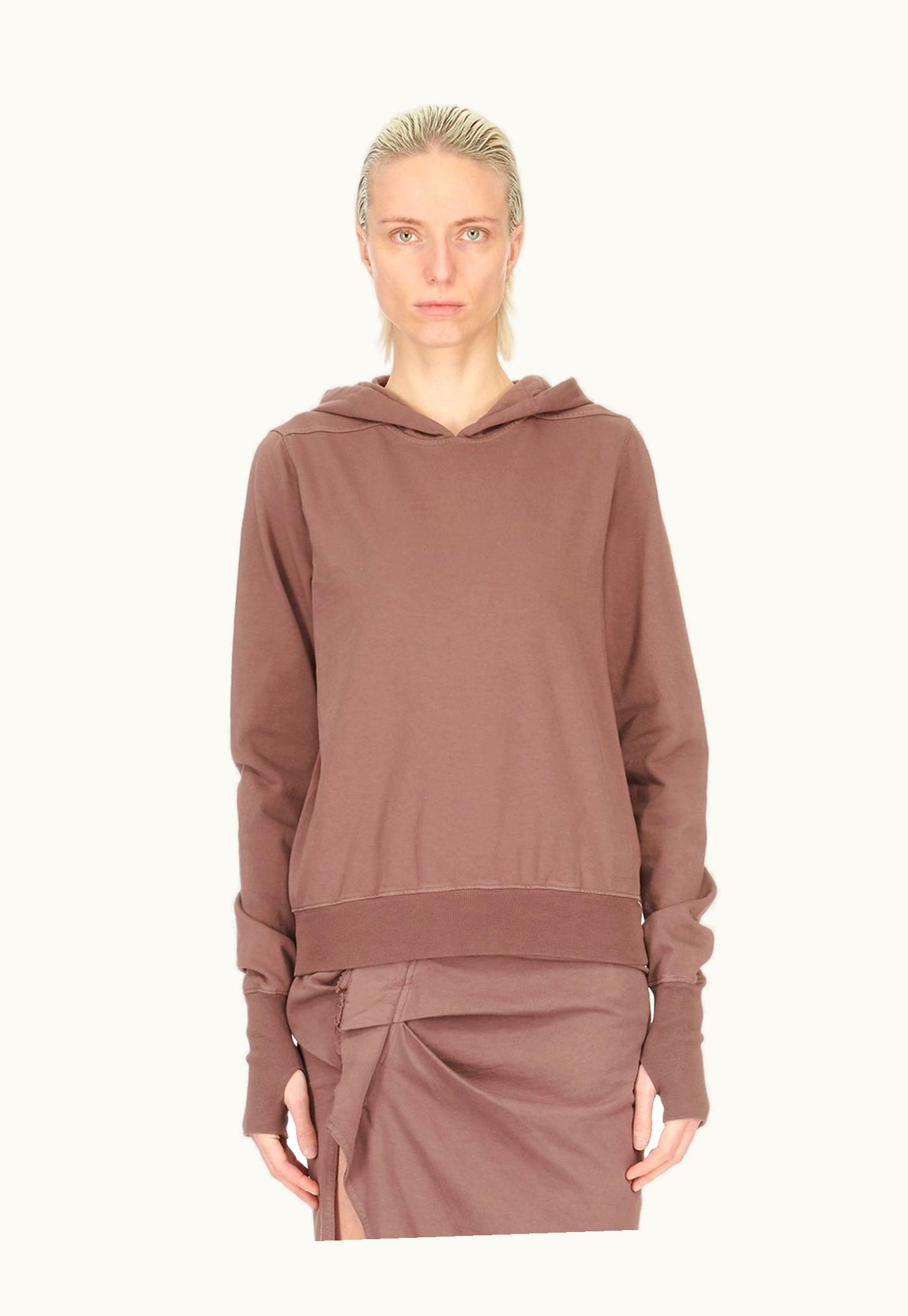 Rick Owens Rick Owens DRKSHDW FW23 Luxor Gauntlet Granbury Hoodie In Compact Heavy Cotton Jersey Mauve
