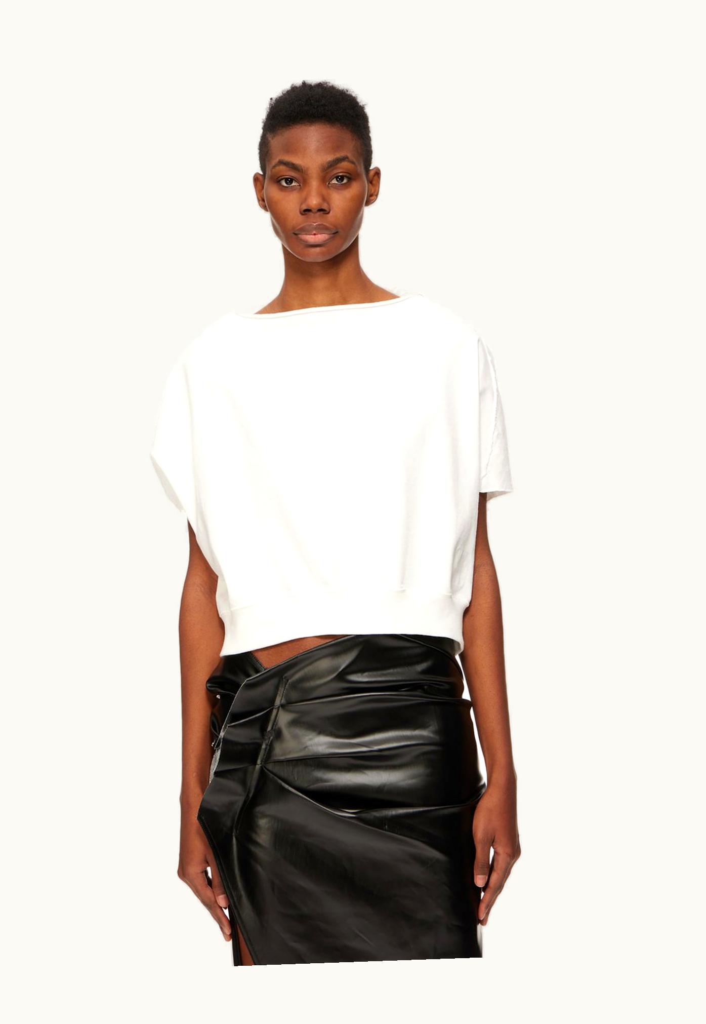Rick Owens Rick Owens FW23 Luxor Dagger Top In Milk Compact Heavy Cotton Jersey