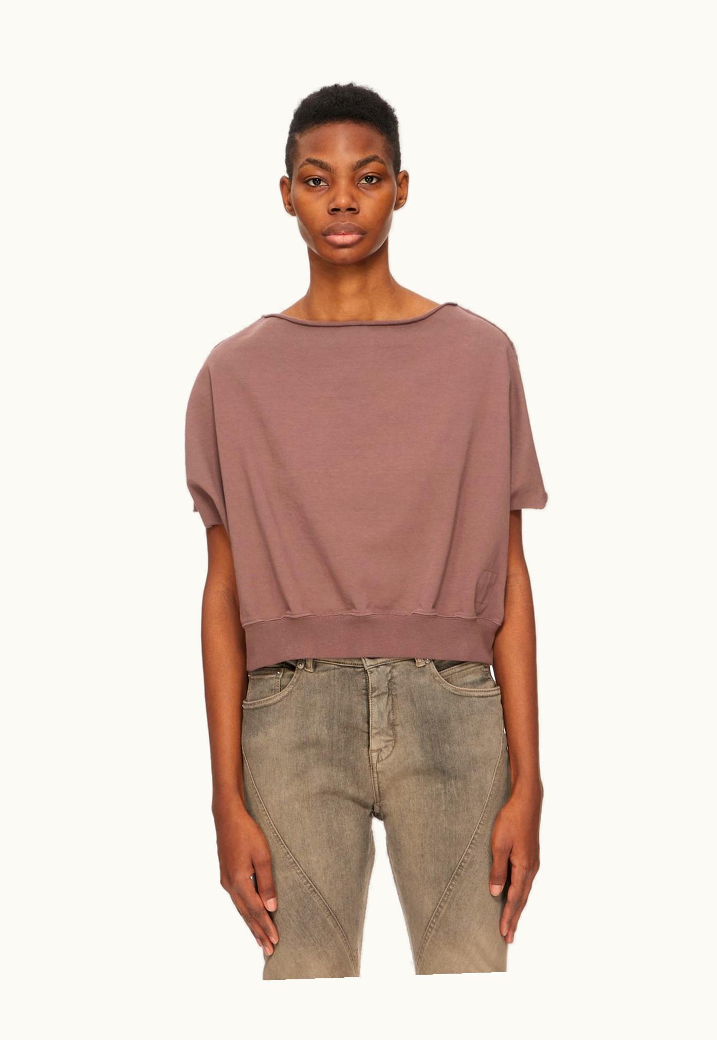 Rick Owens Rick Owens DRKSHDW FW23 Luxor Dagger Top In Mauve Compact Heavy Cotton Jersey