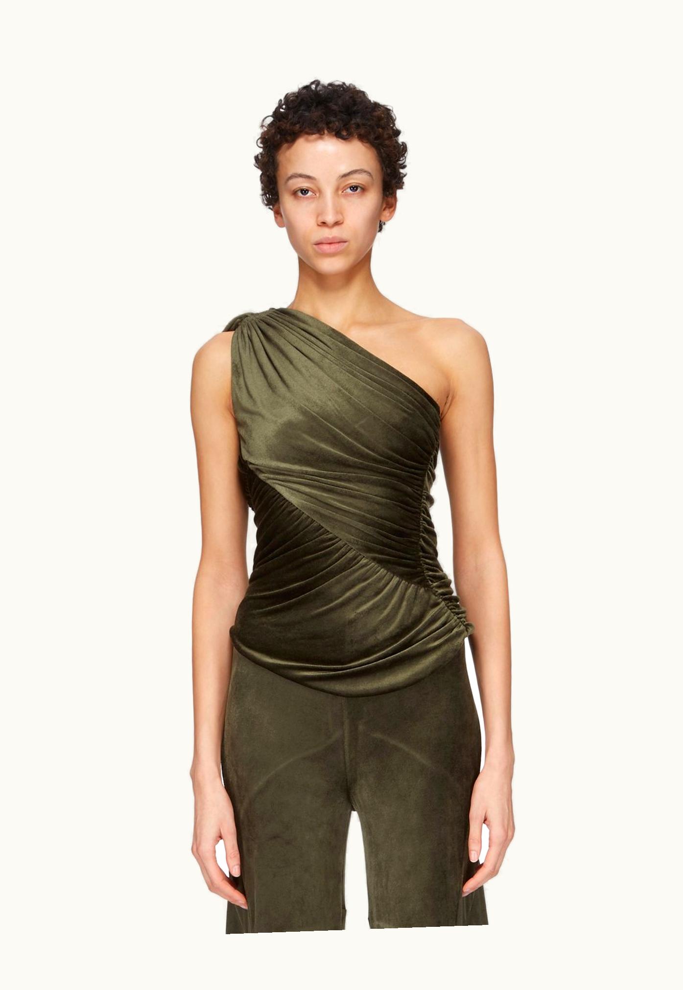 Rick Owens Rick Owens Lilies FW23 Luxor Amira Top In Forest Velvet Jersey