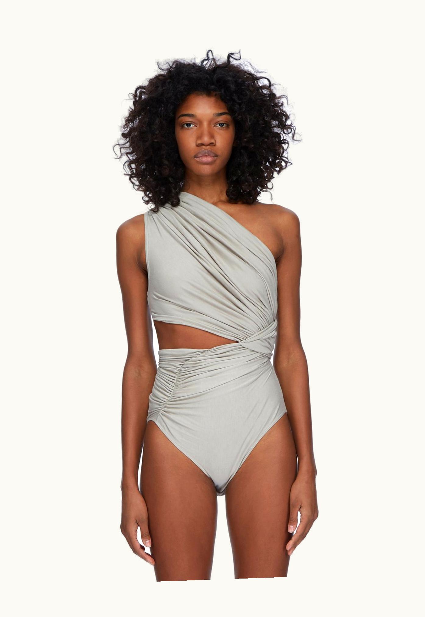 Rick Owens Rick Owens Lilies FW23 Luxor Fog Body In Pearl Fluid Viscose Jersey