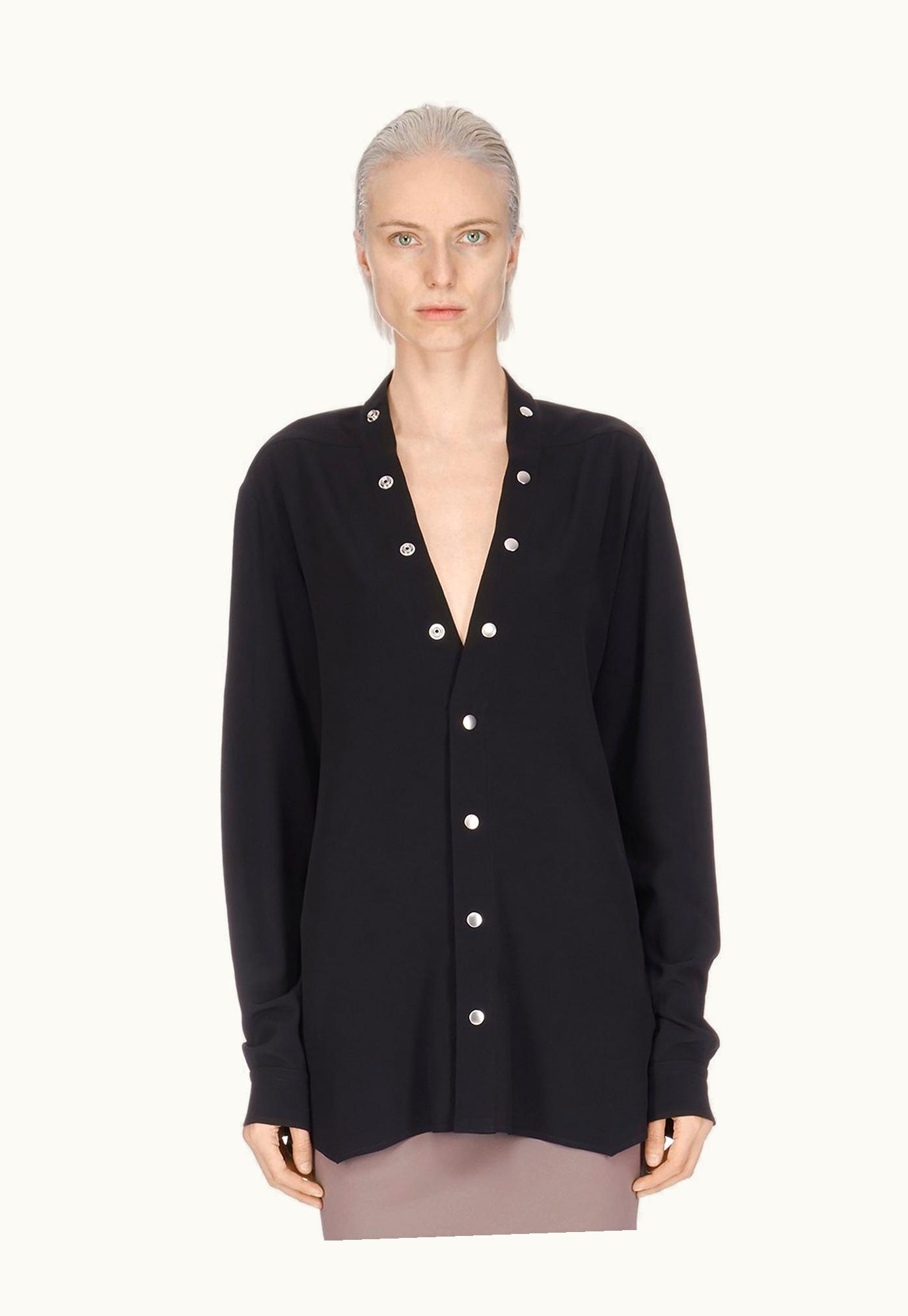 Rick Owens Rick Owens SS24 Lido Larry Shirt In Black Cocoon Crepe