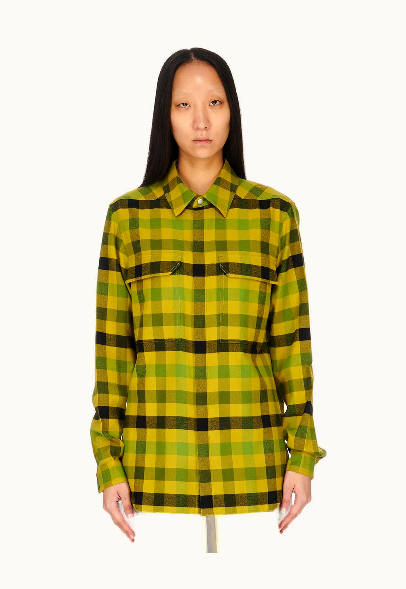 Rick Owens Rick Owens FW23 Luxor Outershirt In Aicd Cotton Plaid