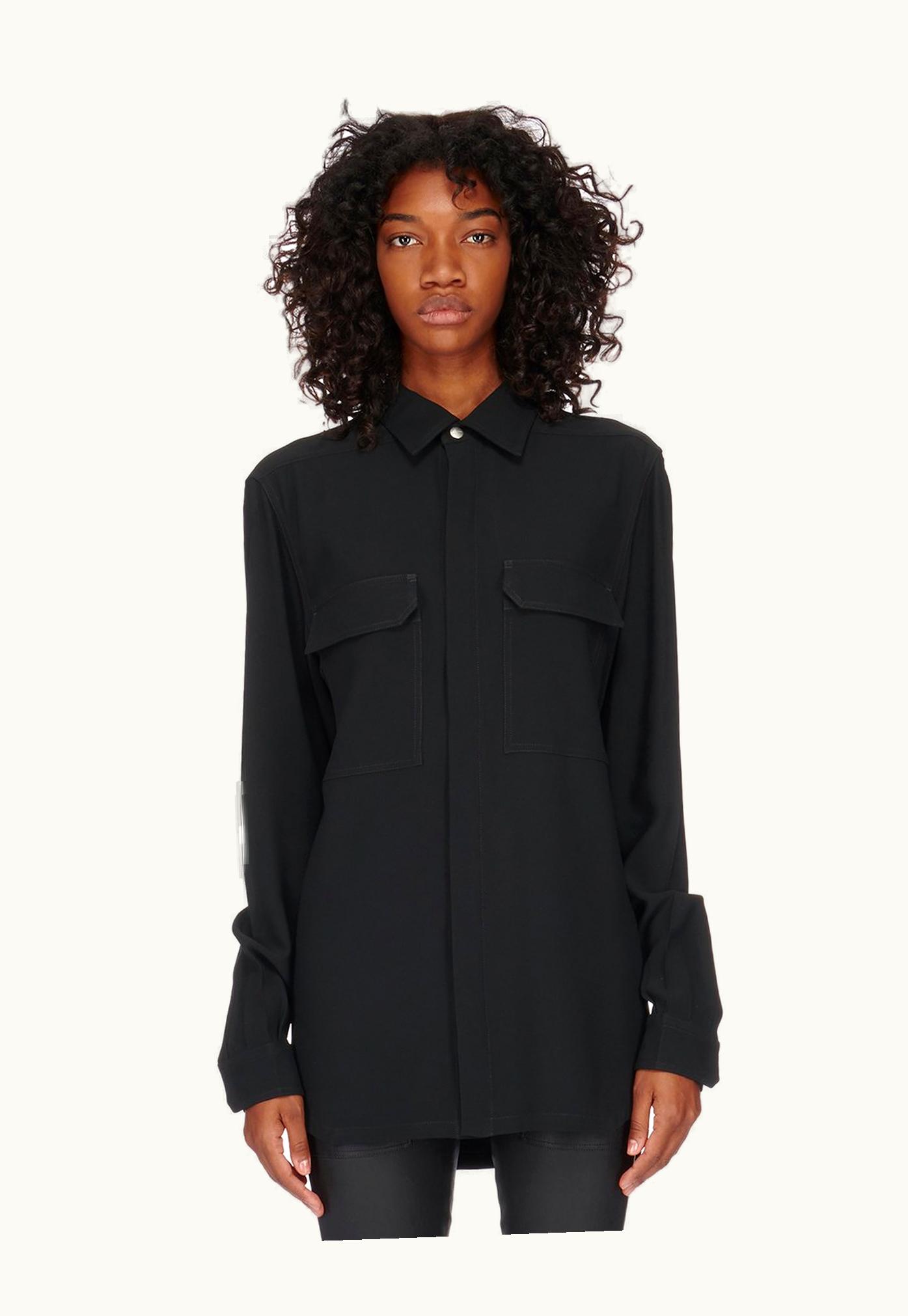 Rick Owens Rick Owens FW23 Luxor Outershirt In Black Heavy Cady