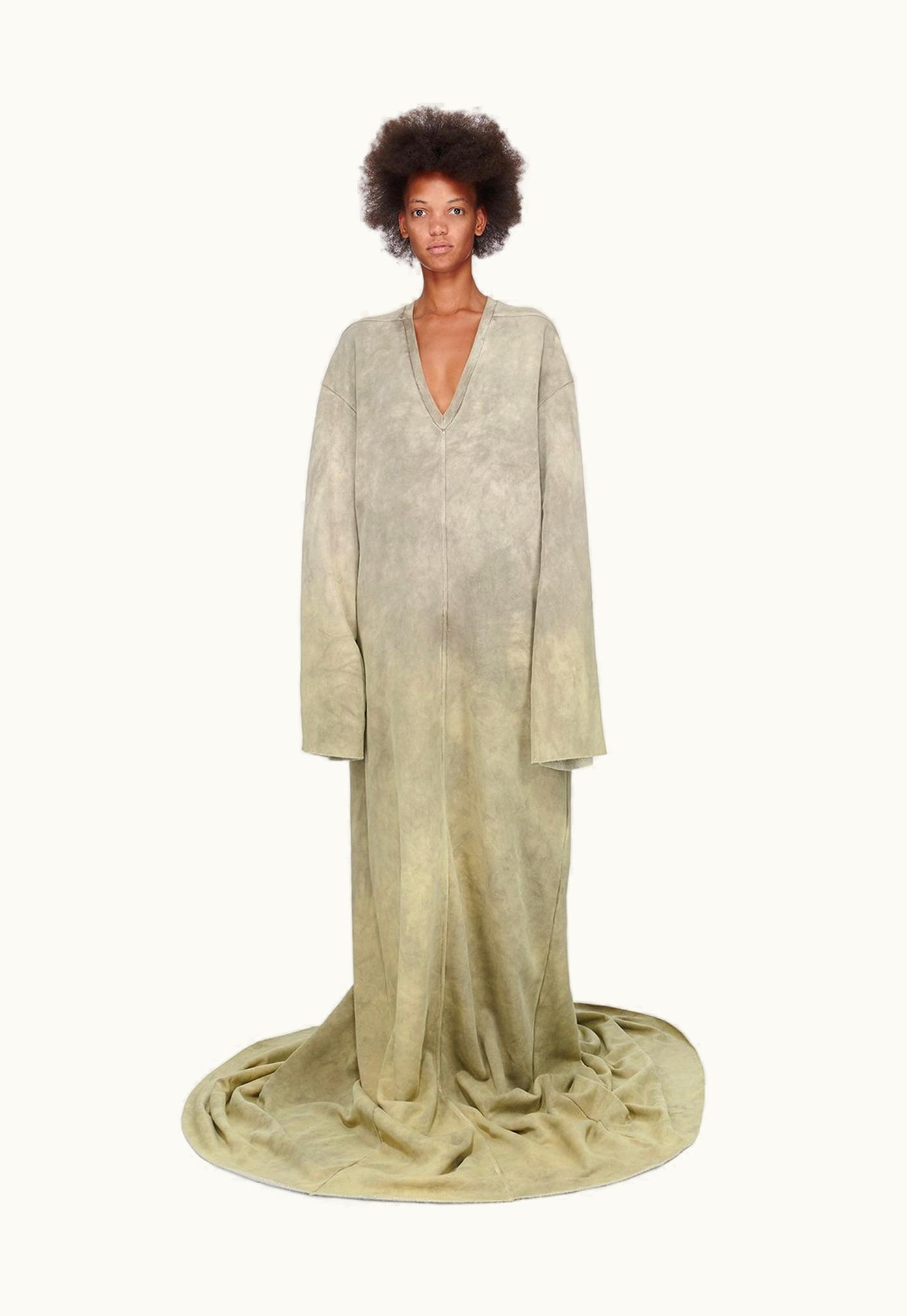 Rick Owens Moncler + Rick Owens FW23 Dress In Acid Degrade Technical Felpa Jersey