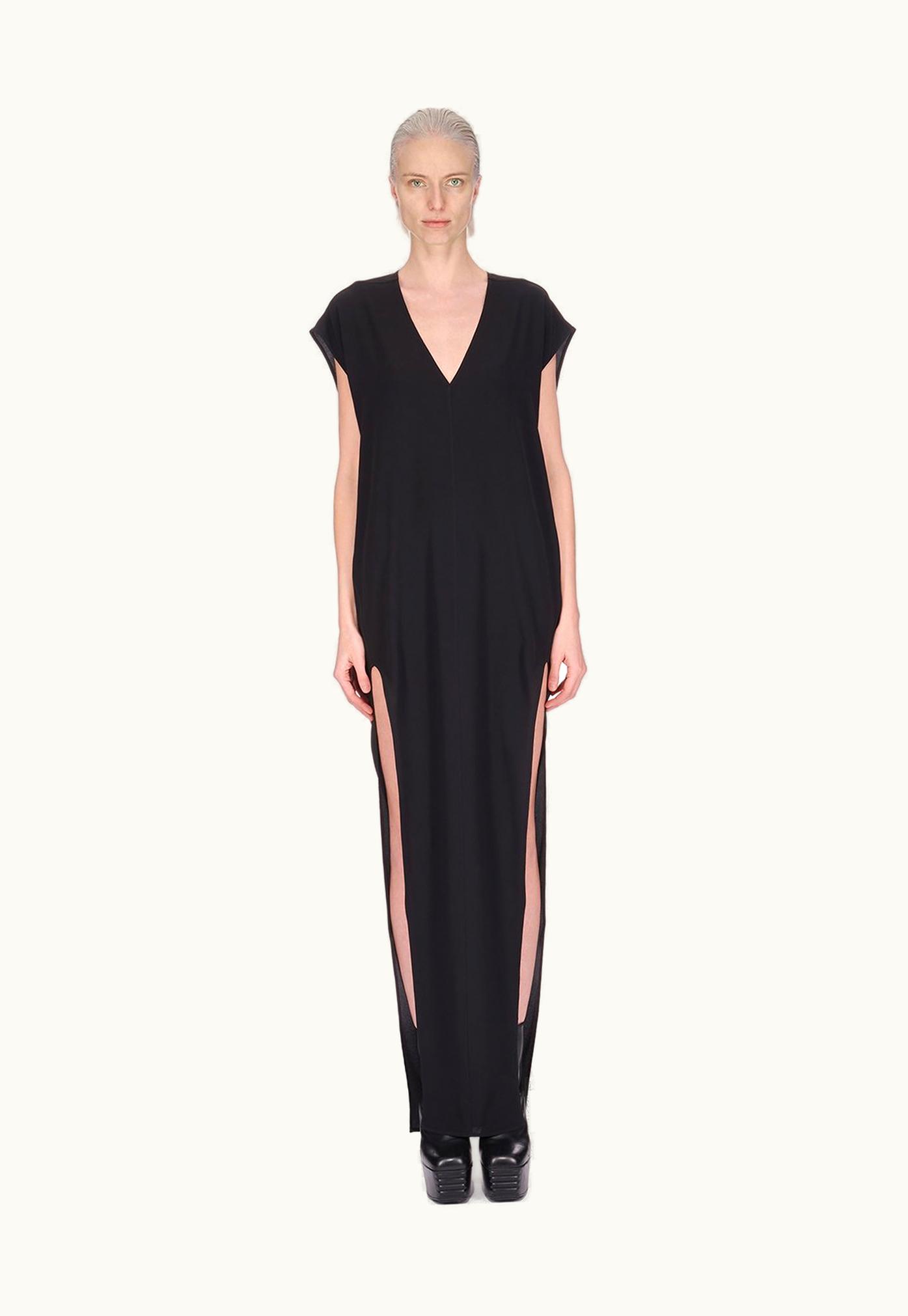 Rick Owens Rick Owens SS24 Lido Arrowhead Gown In Black Cocoon Crepe