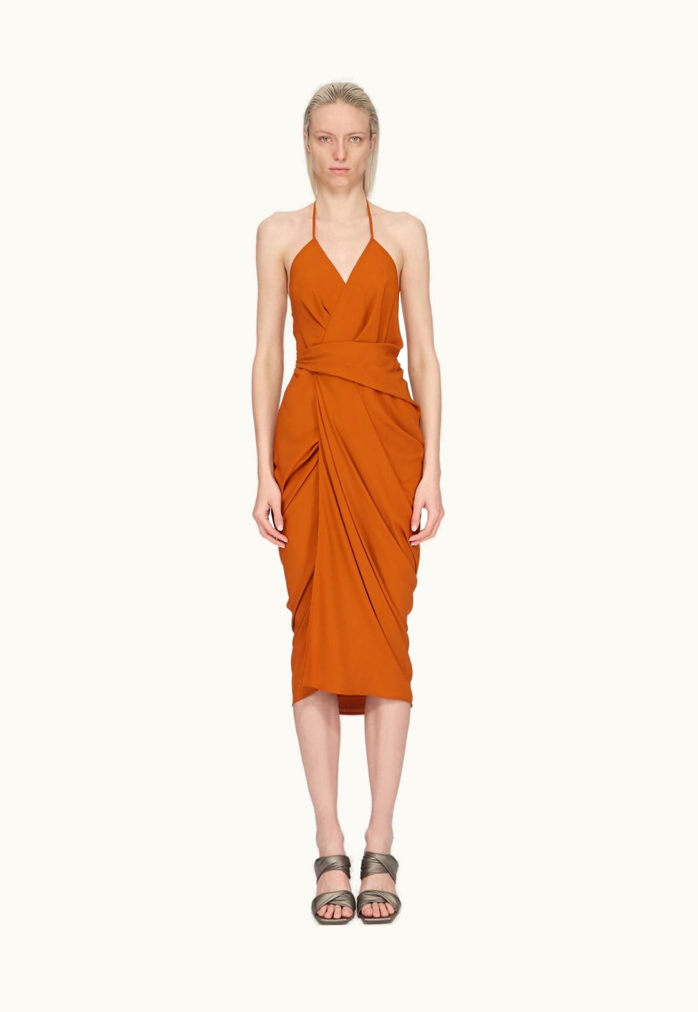 Rick Owens Rick Owens SS24 Lido Laura Dress In Clay Cocoon Crepe