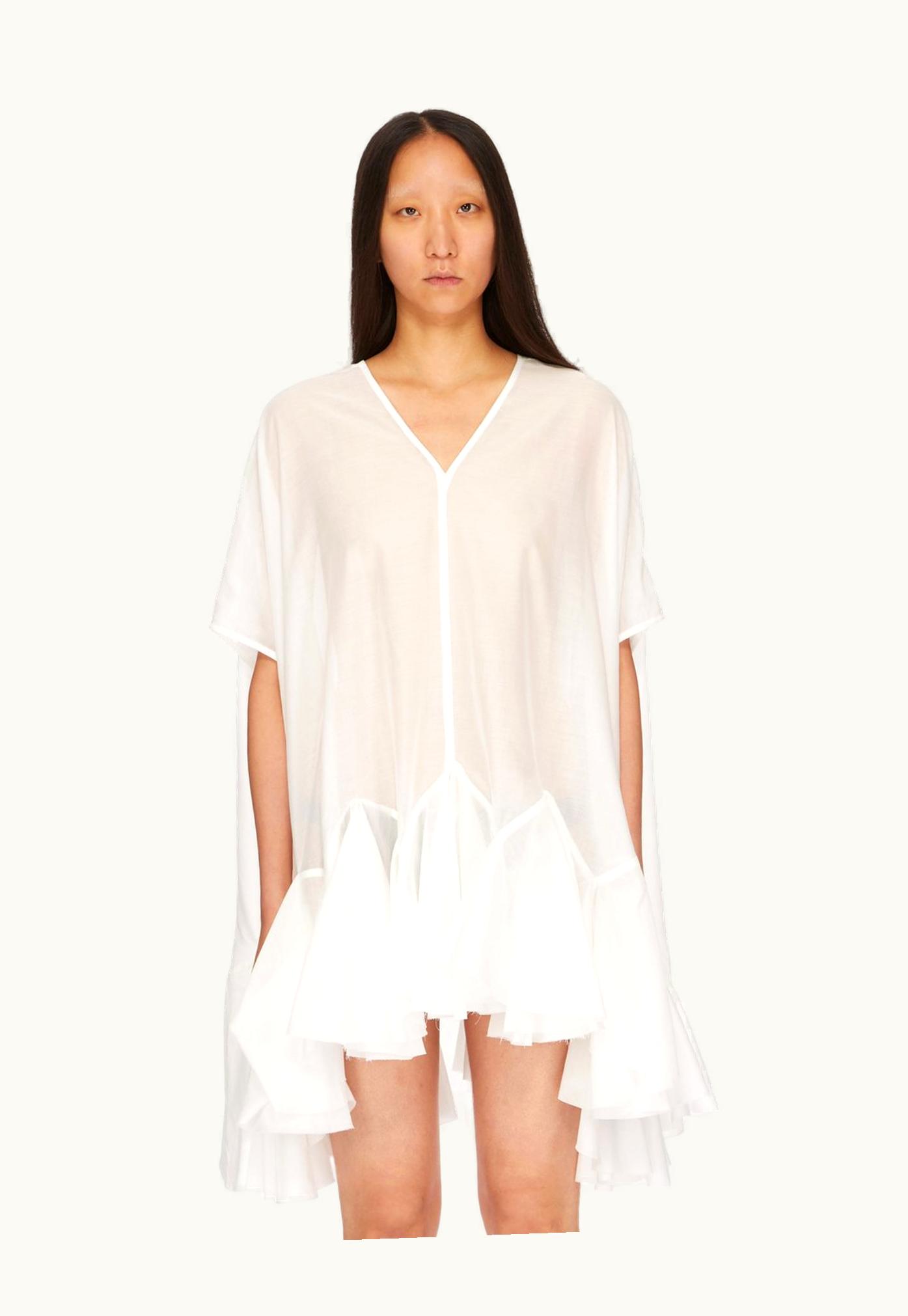 Rick Owens Rick Owens SS24 Lido Lido Divine Mini Dress In Milk Cotton Gauze