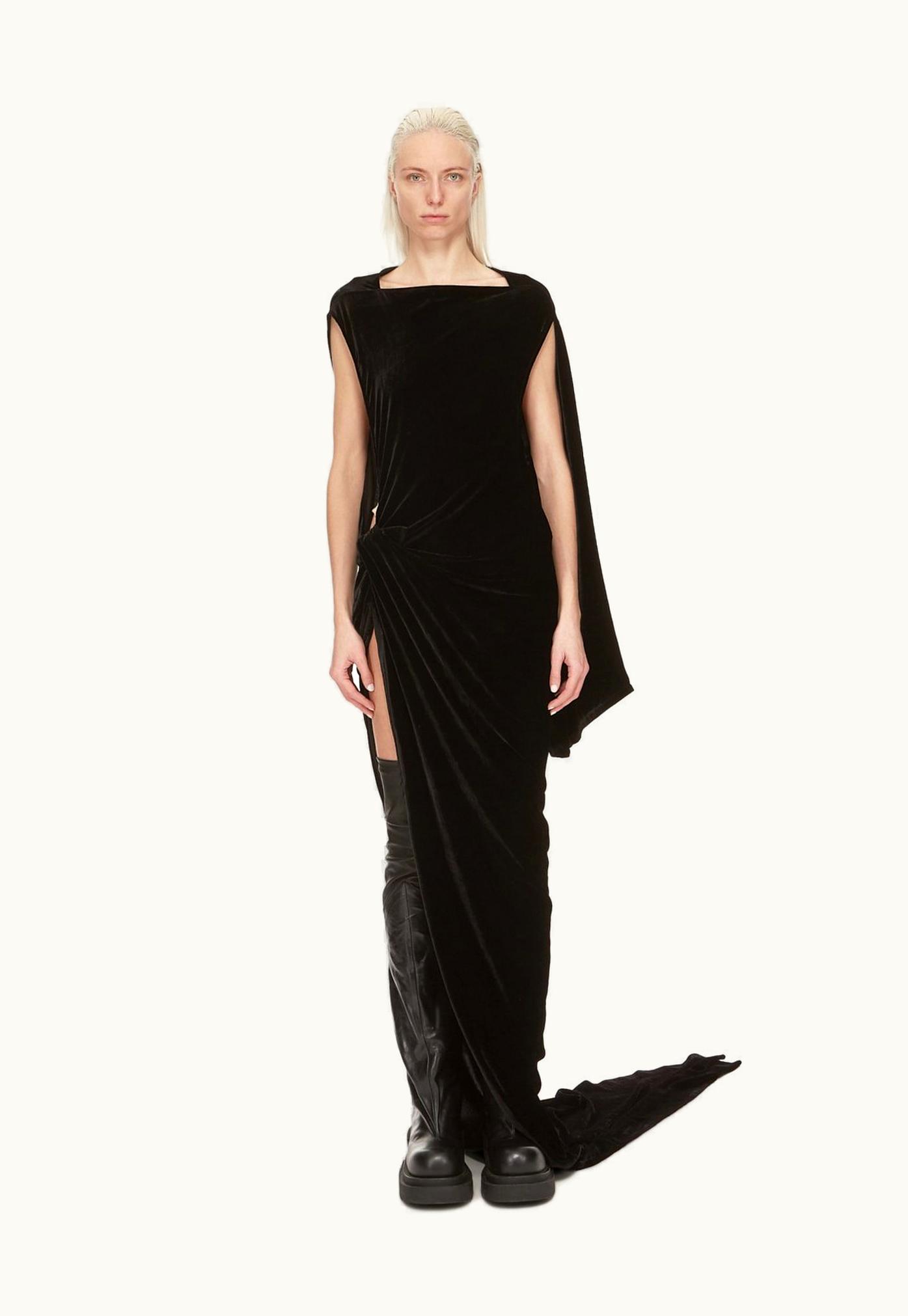 Rick Owens Rick Owens FW23 Luxor Edfu Gown In Black Velvet