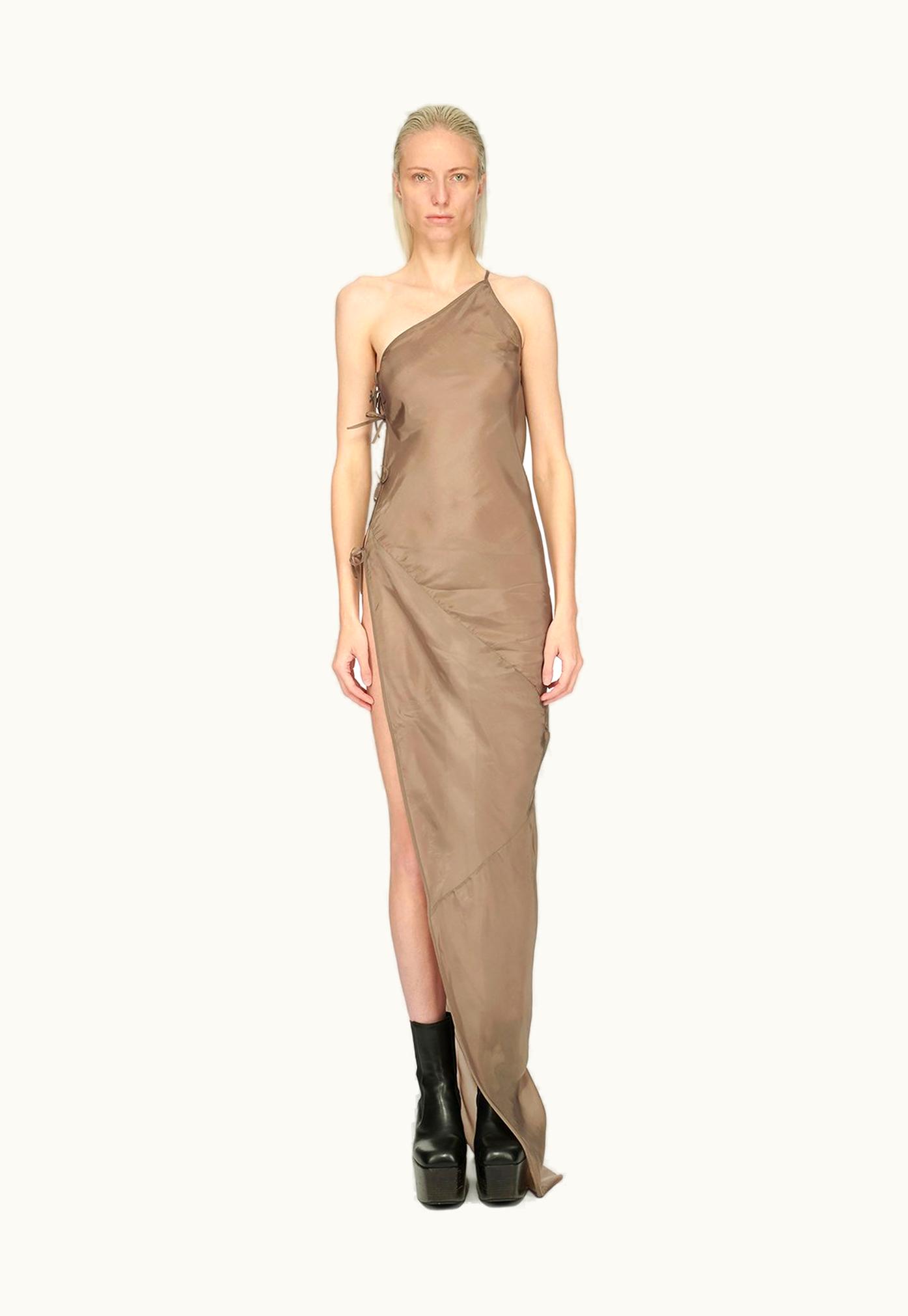 Rick Owens Rick Owens FW23 Luxor Taco Gown In Dust Grey Cupro Japonette