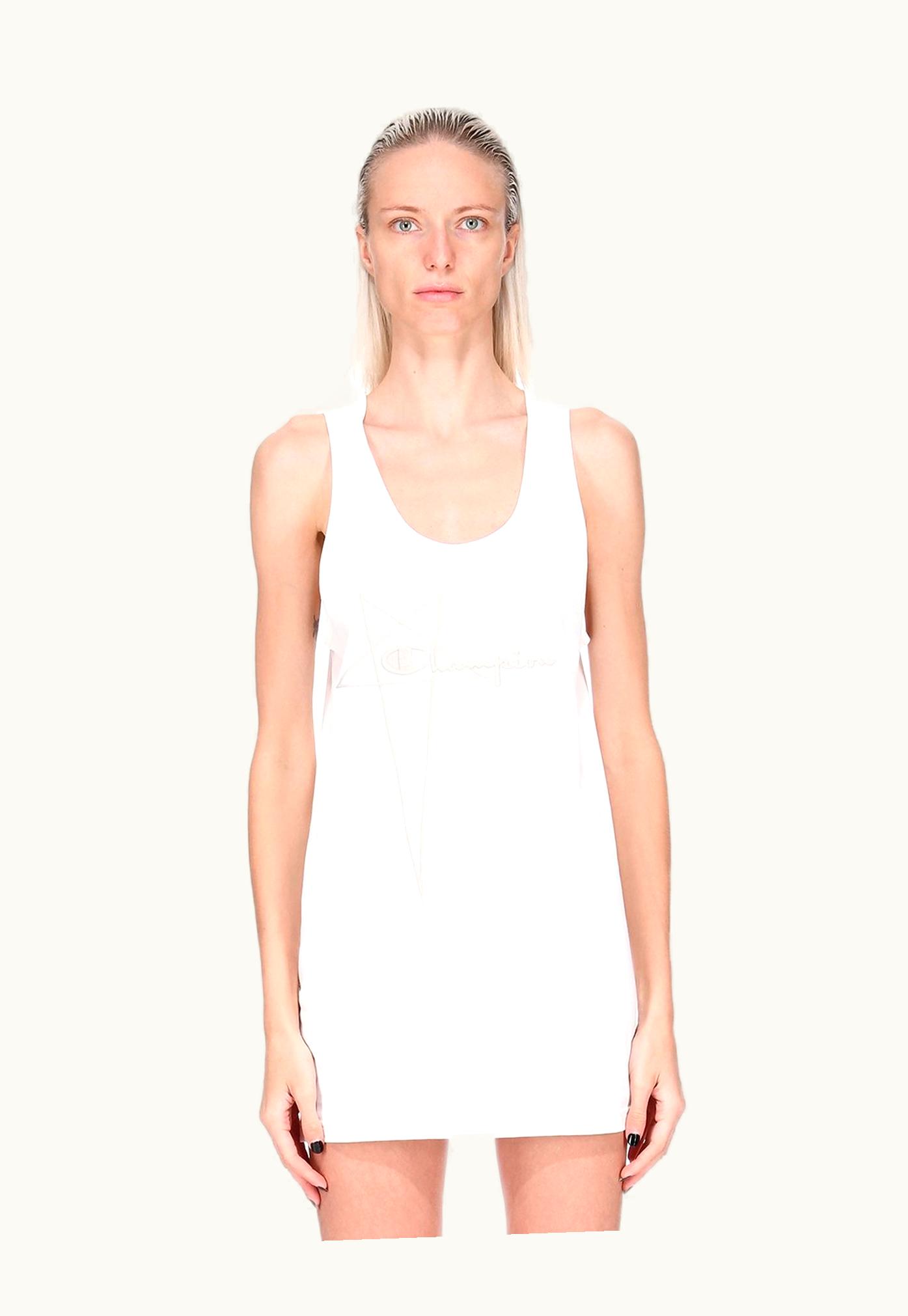 Rick Owens Champion X Rick Owens Basketball Dress In Milk White Medium Weight Cotton Jersey