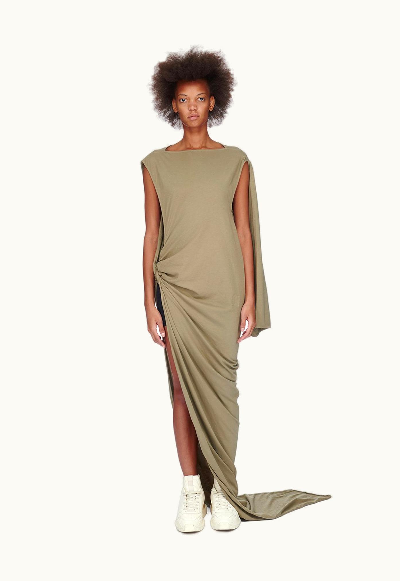 Rick Owens Rick Owens DRKSHDW FW23 Luxor Edfu Gown In Pale Green Medium Weight Cotton Jersey