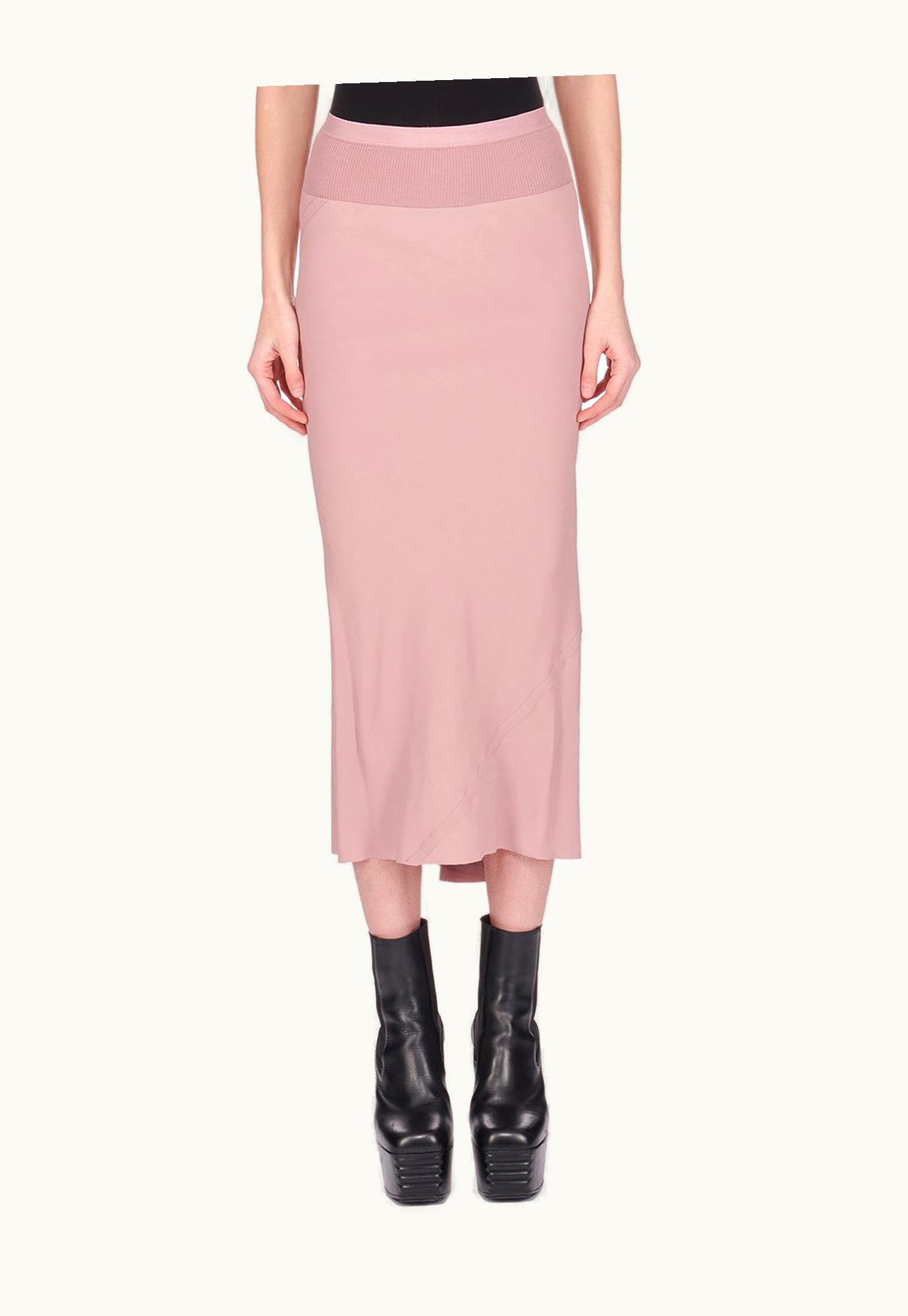 Rick Owens Rick Owens SS24 Lido Calf Bias Skirt In Dusty Pink Cocoon Crepe