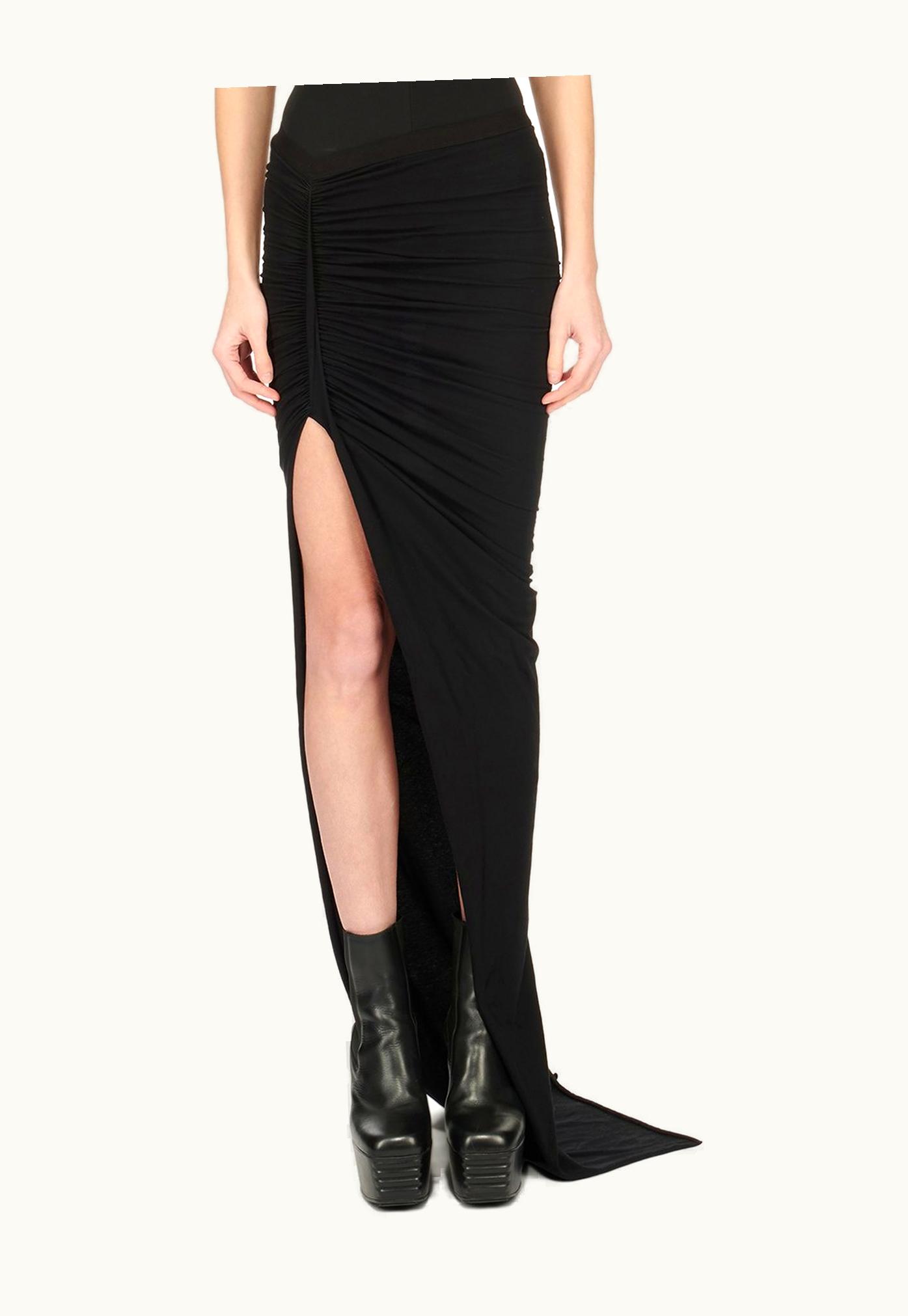 Rick Owens Rick Owens SS24 Lido Edfu Skirt In Black Classic Cotton Jersey