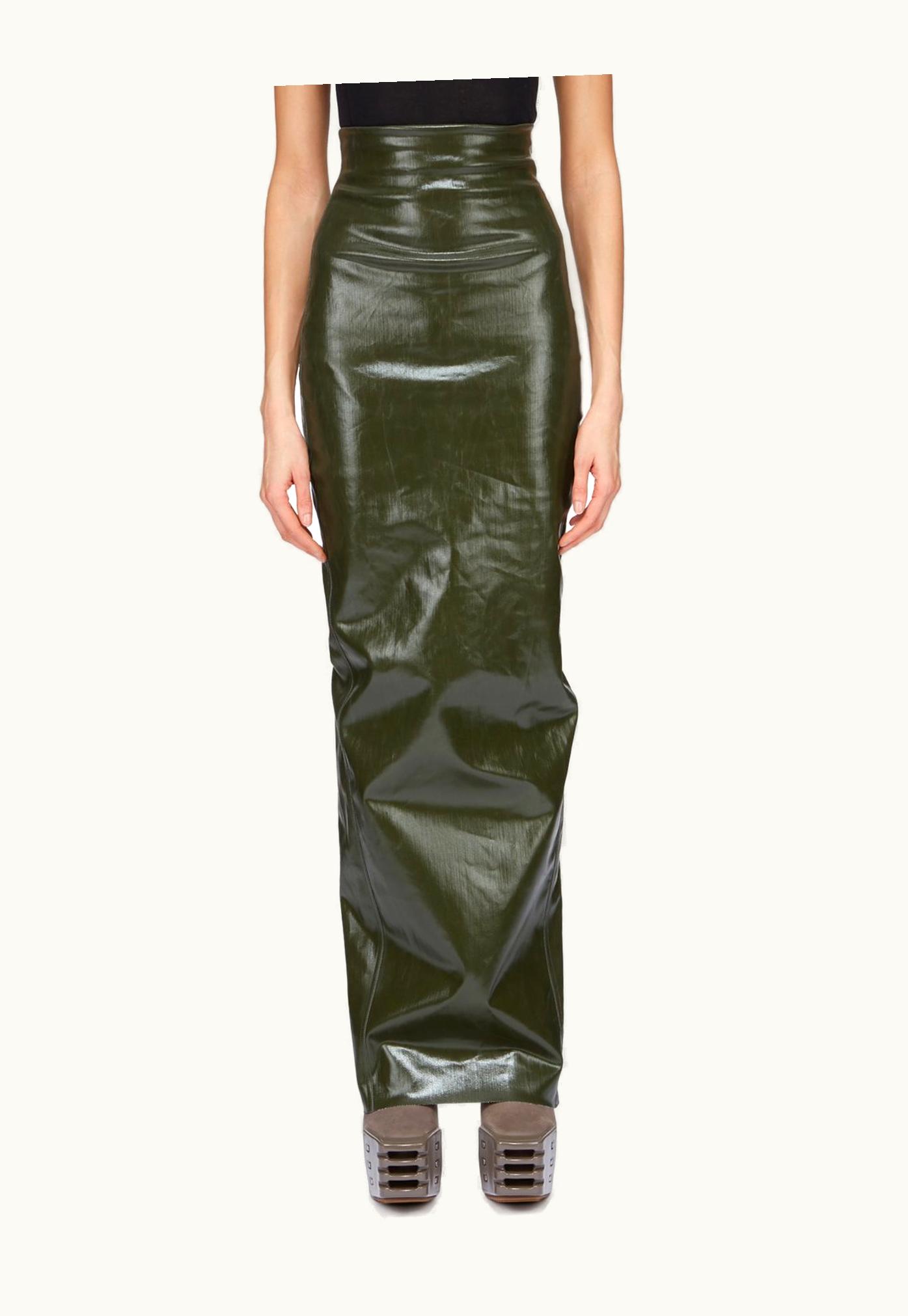 Rick Owens Rick Owens FW23 Luxor Runway Dirt Pillar In Forest Lacquered Stretch Denim