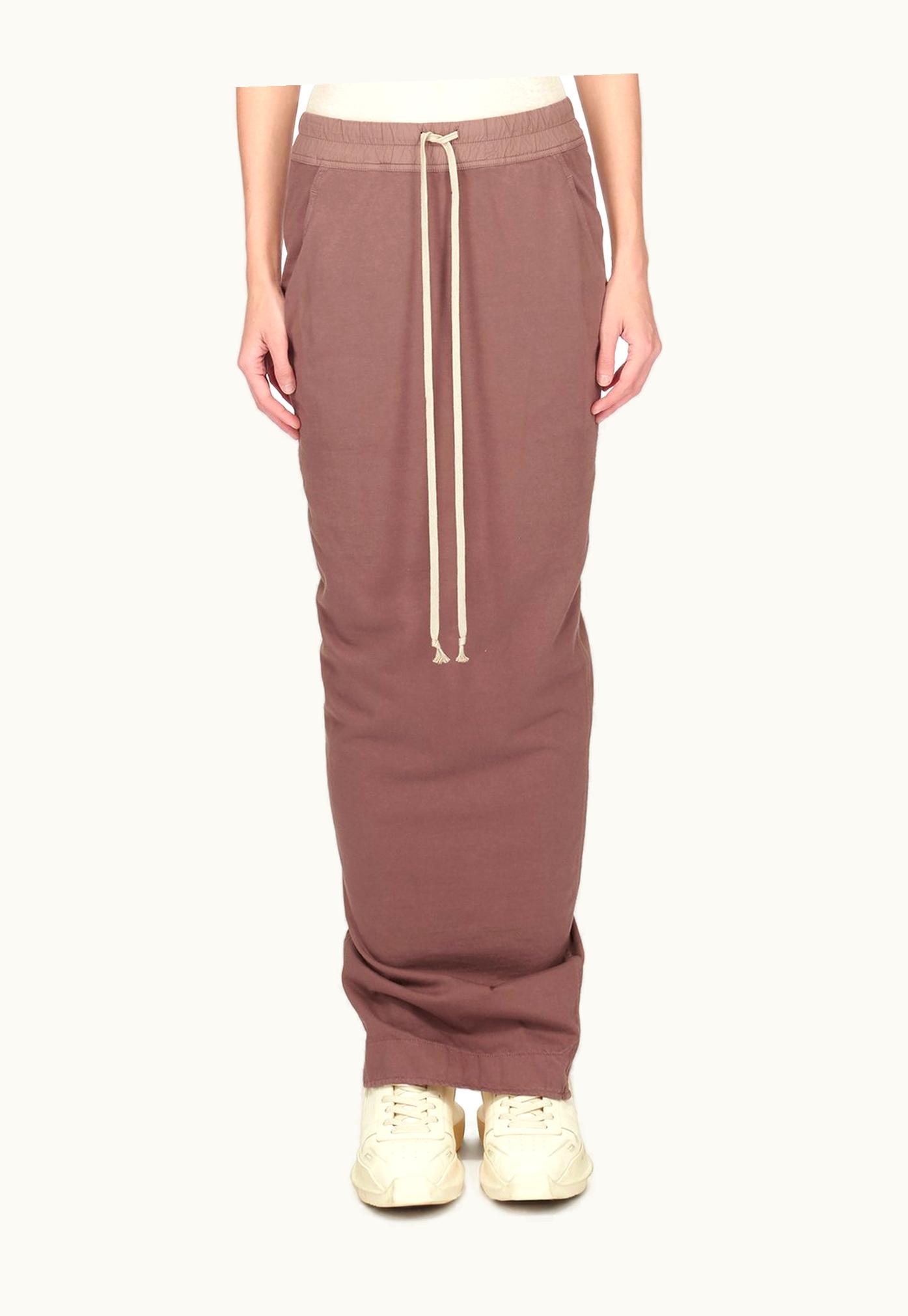 Rick Owens Rick Owens FW23 Luxor Pull On Pillar Skirt In Mauve Compact Heavy Cotton Jersey