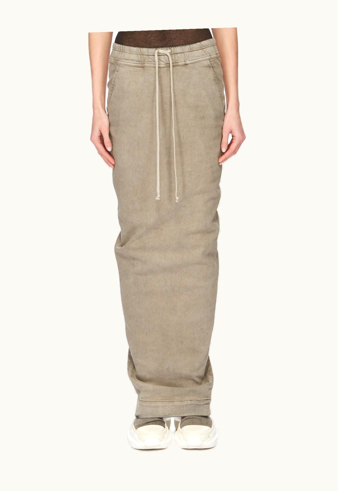 Rick Owens Rick Owens FW23 Luxor Pull On Pillar Skirt In Mineral Pearl Stretch Denim