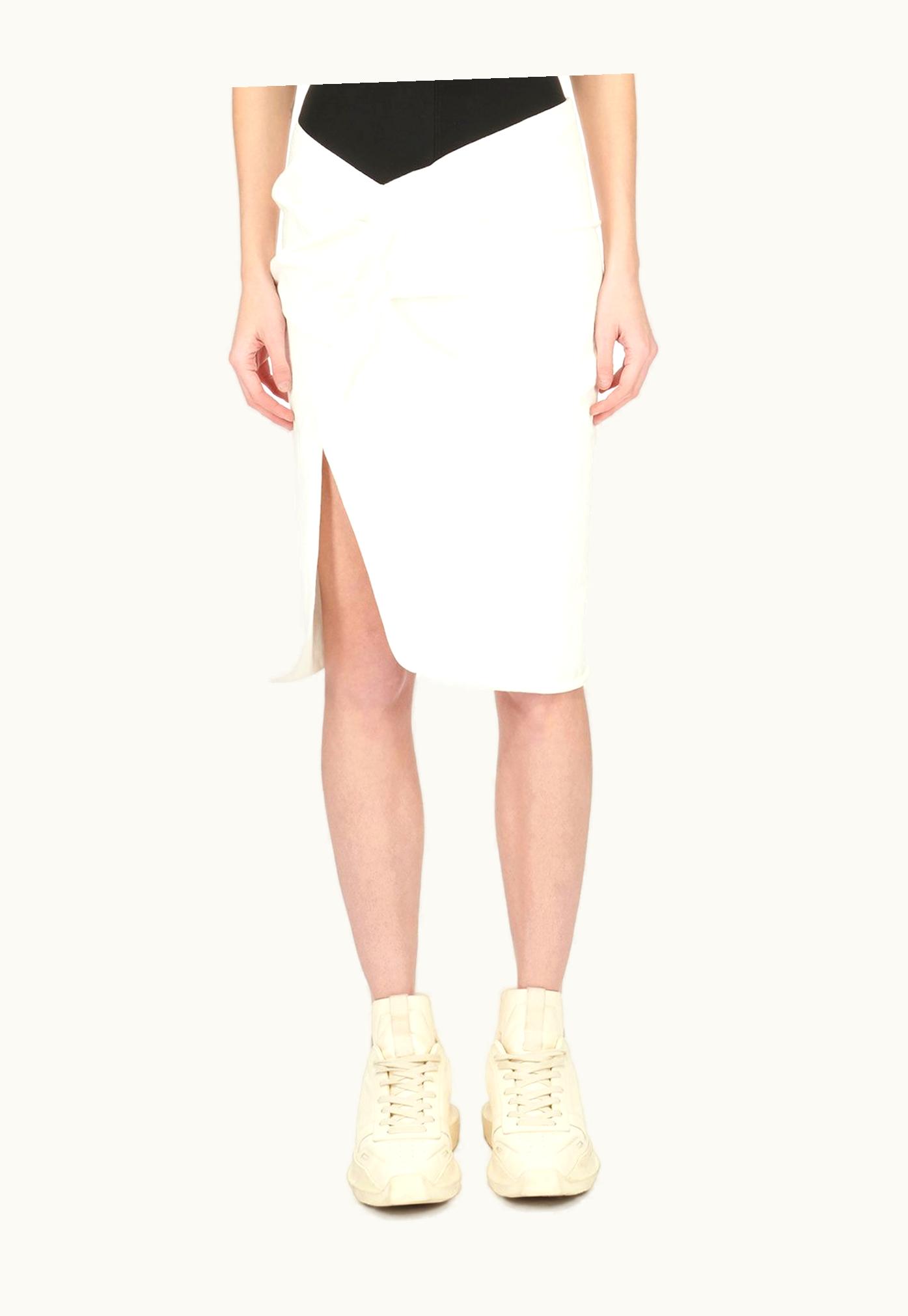 Rick Owens Rick Owens FW23 Luxor Edfu Skirt Knee In Milk Compact Heavy Cotton Jersey