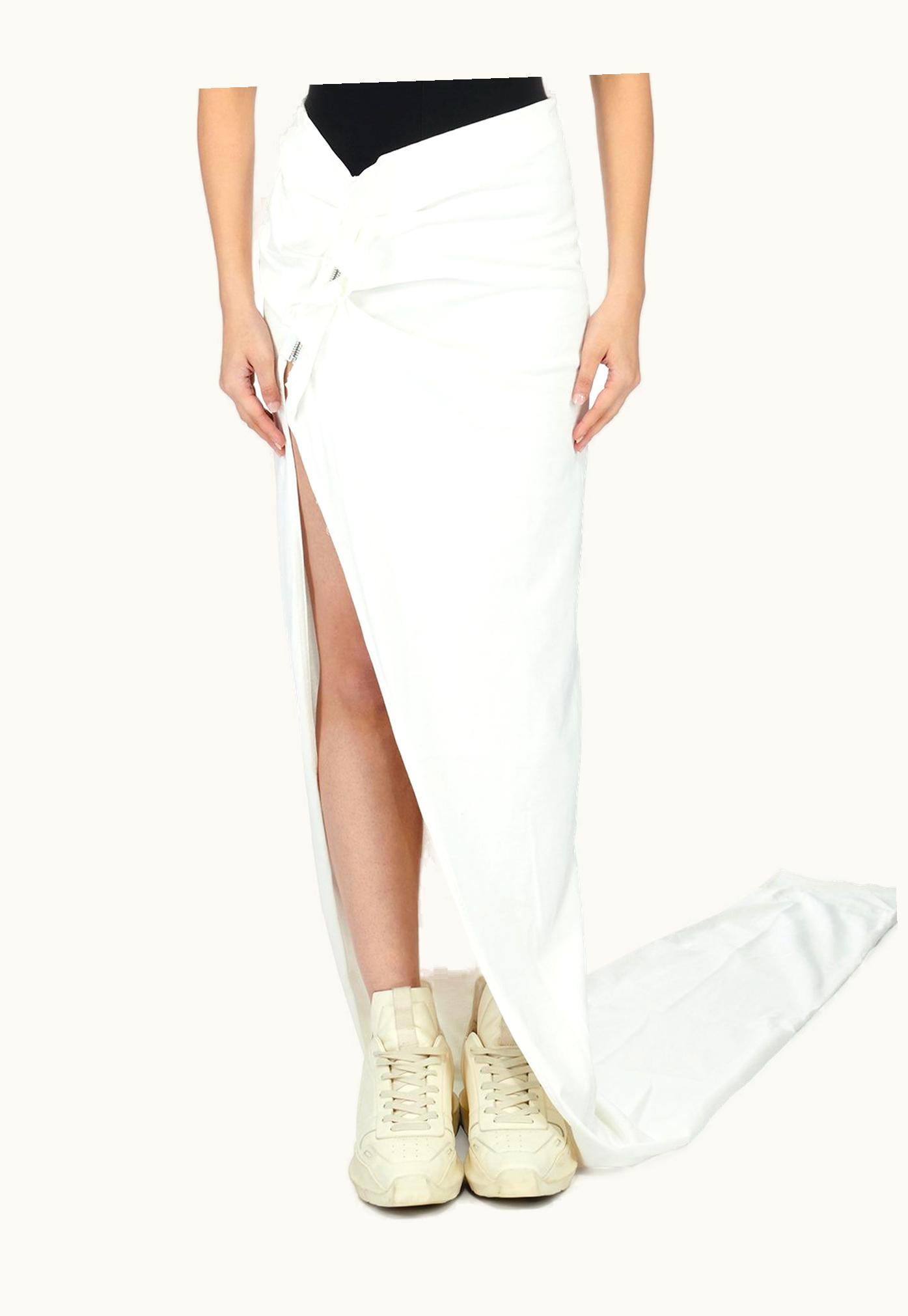 Rick Owens Rick Owens FW23 Luxor Edfu Skirt Long In Milk Compact Heavy Cotton Jersey