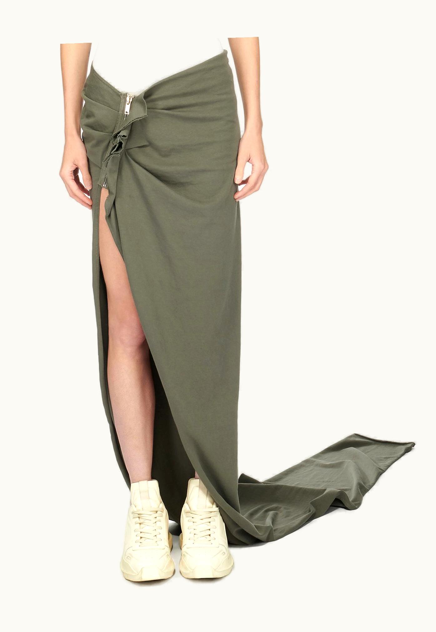 Rick Owens Rick Owens DRKSHDW FW23 Luxor Edfu Skirt Long In Hustler Blue Compact Heavy Cotton Jersey