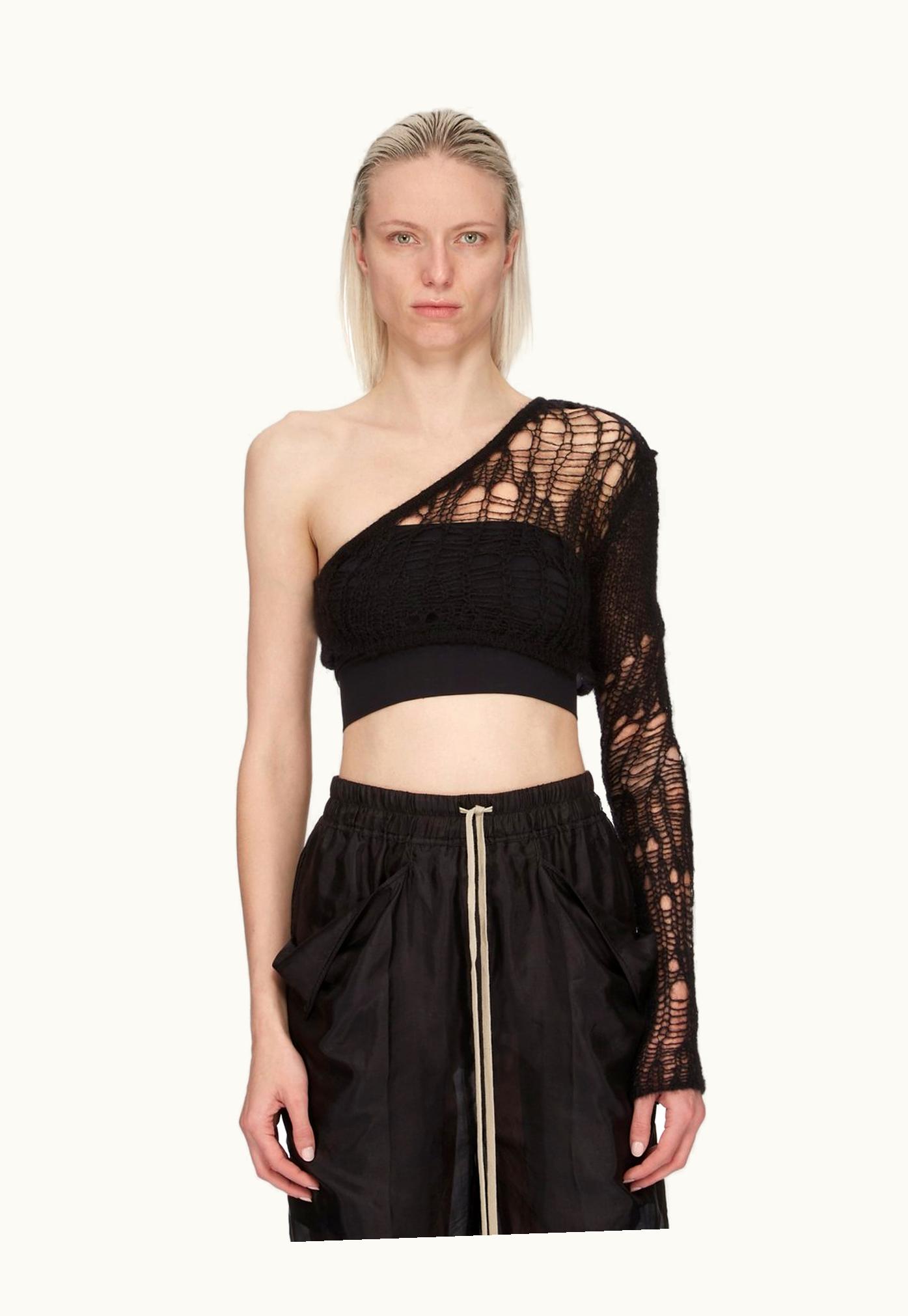 Rick Owens Rick Owens SS24 Lido Ziggy Top In Black Net Knit