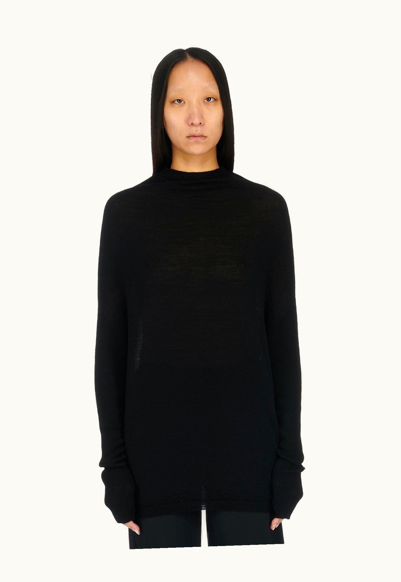 Rick Owens Rick Owens SS24 Lido Crater Knit In Black Light Weight Rasato Knit
