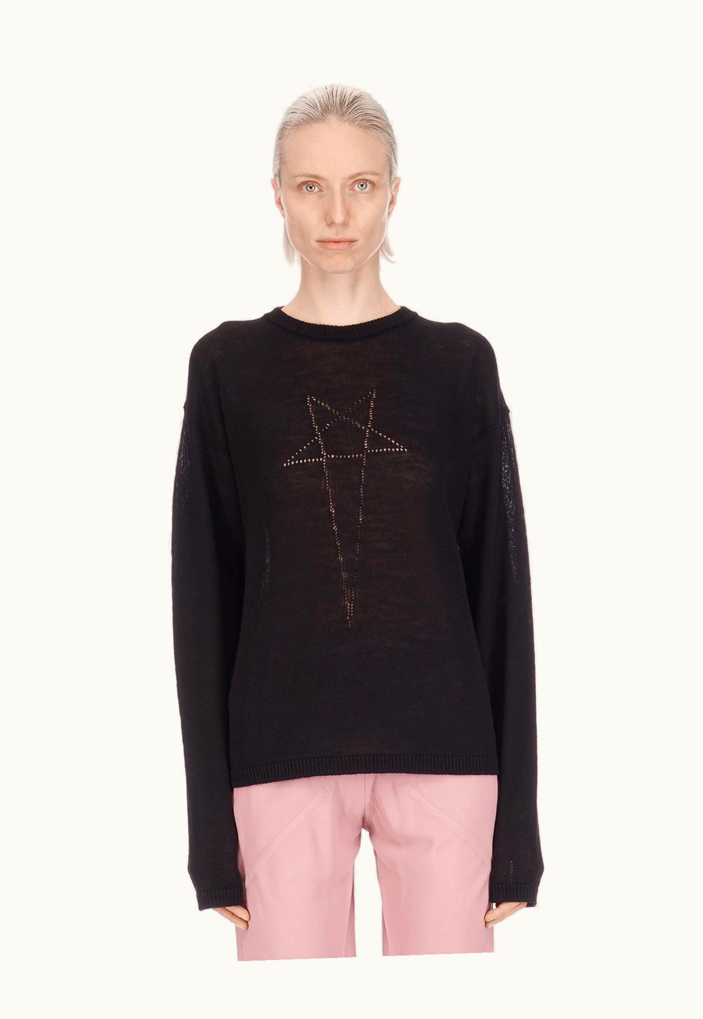 Rick Owens Rick Owens SS24 Lido Penta Black Wool Sweater