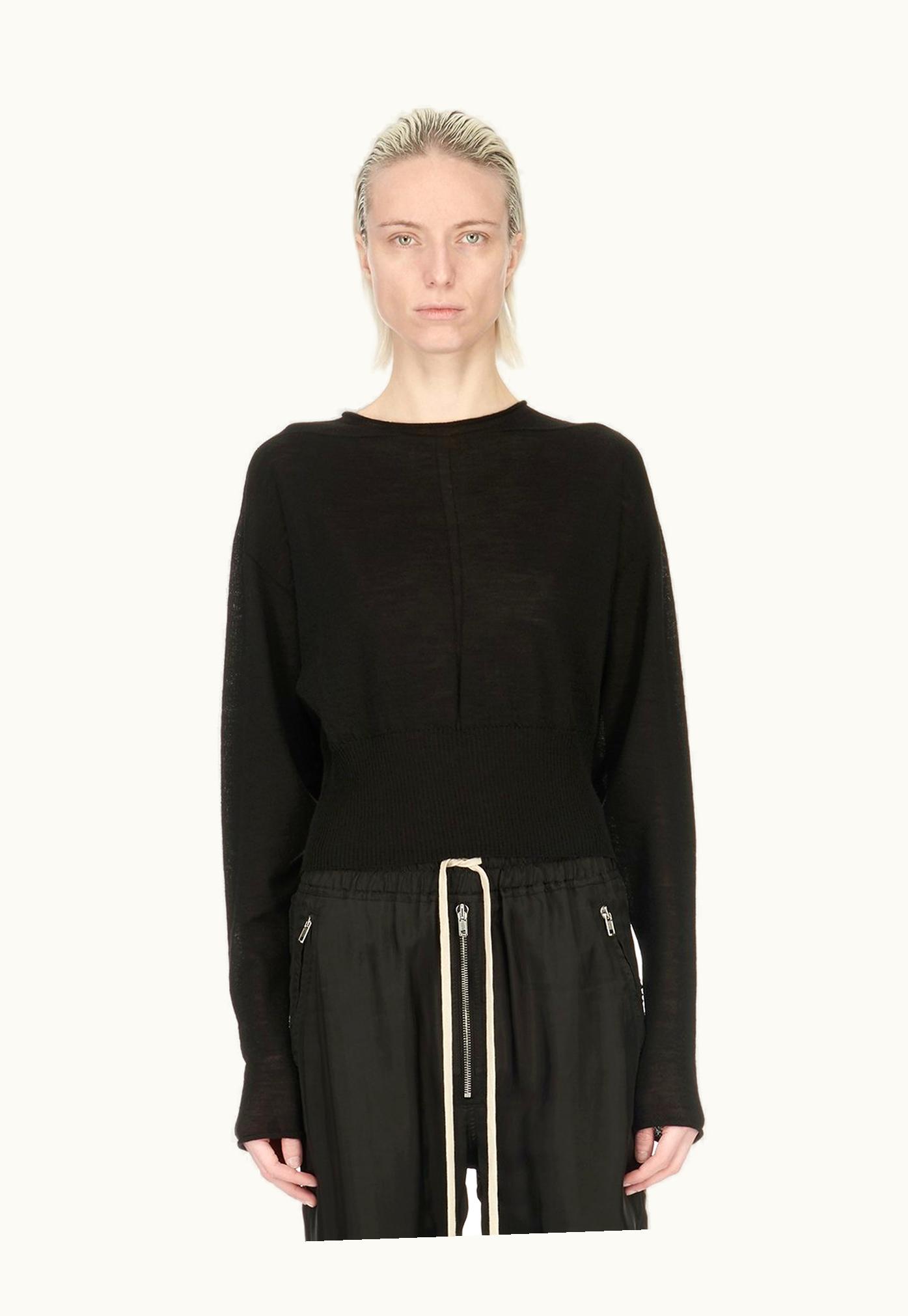 Rick Owens Rick Owens Lido Cropped Top SS24 Black Rasato Knit