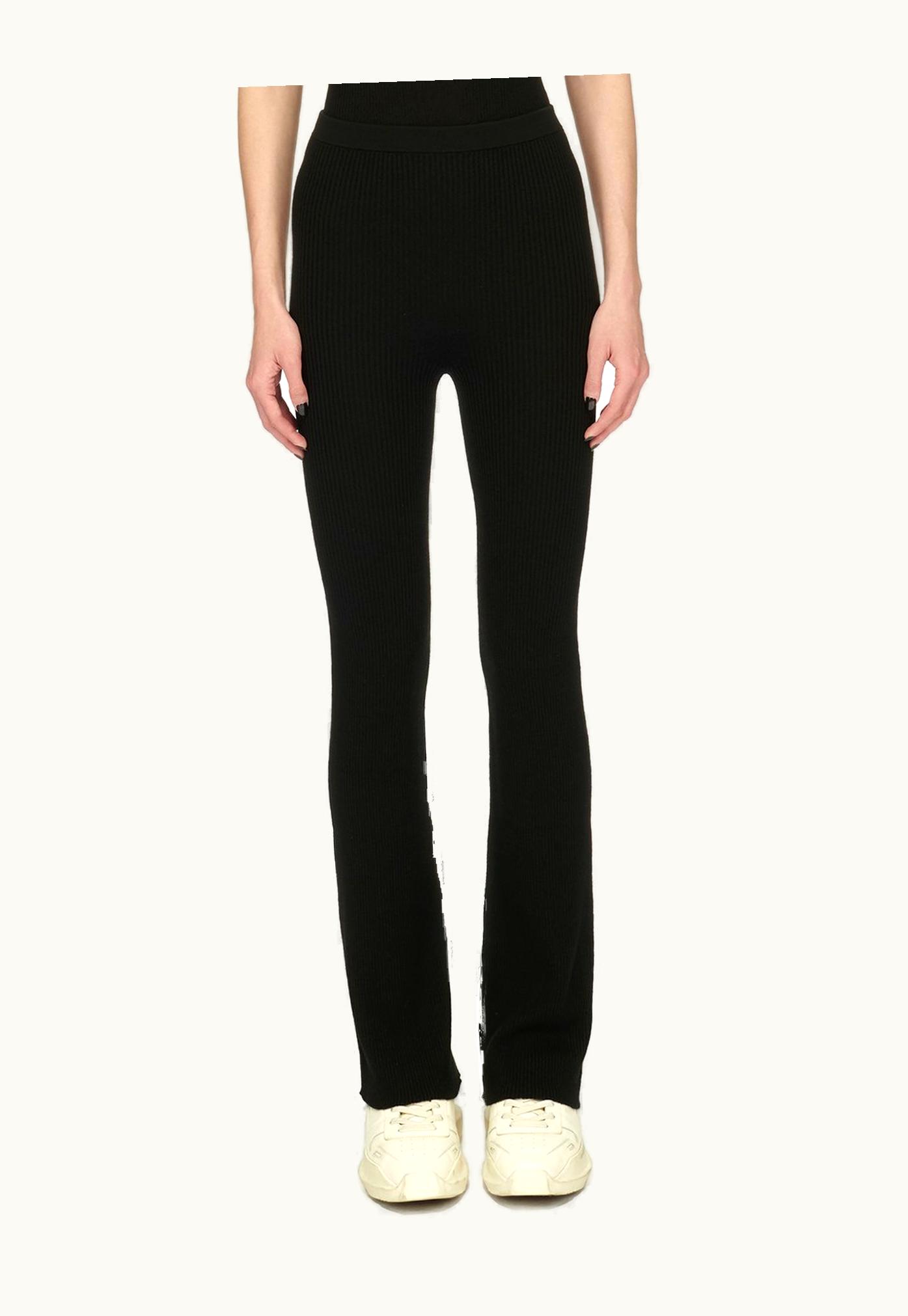 Rick Owens Rick Owens FW23 Luxor Wide Leg Pants In Black Lightweight Ribbed Knit