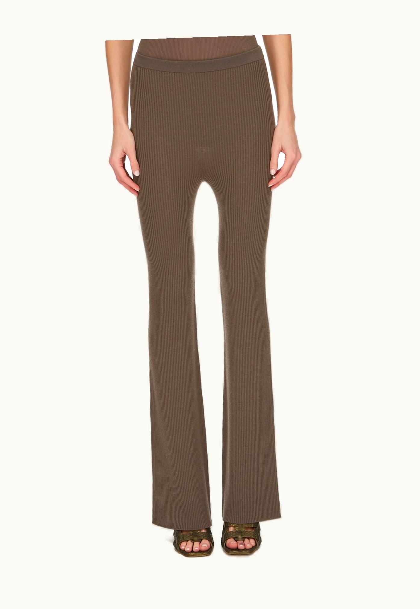 Rick Owens Rick Owens FW23 Luxor Wide Leg Pants In Dust Grey Lightweight Ribbed Knit